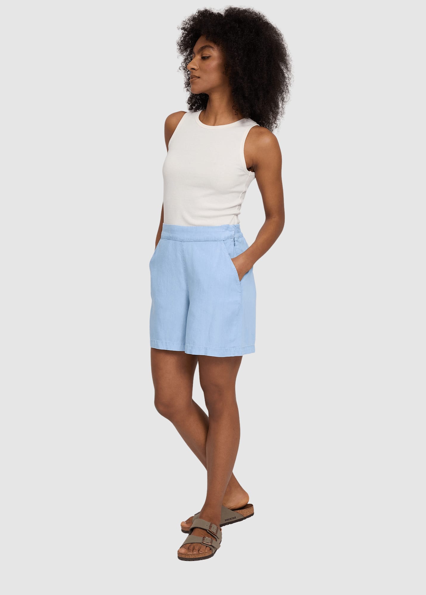 Tencel Shorts Light Blue Wash Tencel Shorts Light Blue Wash