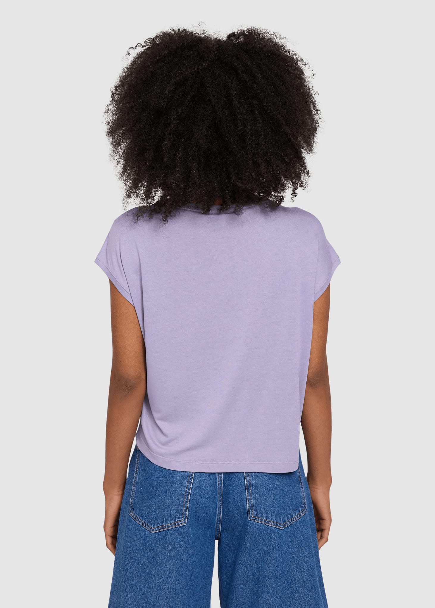 Ecovero Viscose Cropped T-Shirt Faded Lavender Ecovero Viscose Cropped T-Shirt Faded Lavender