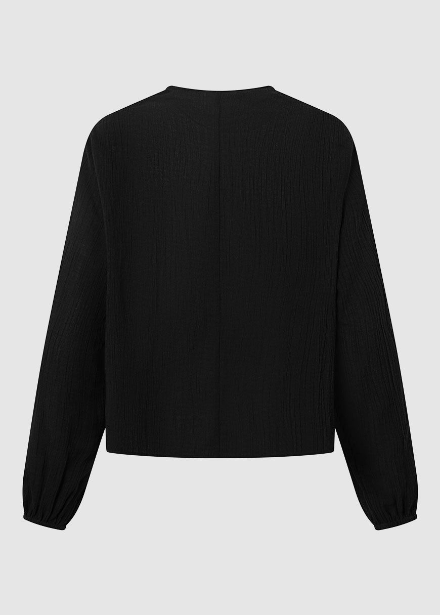 Cotton Crepe A-Shape Volume Sleeved Shirt