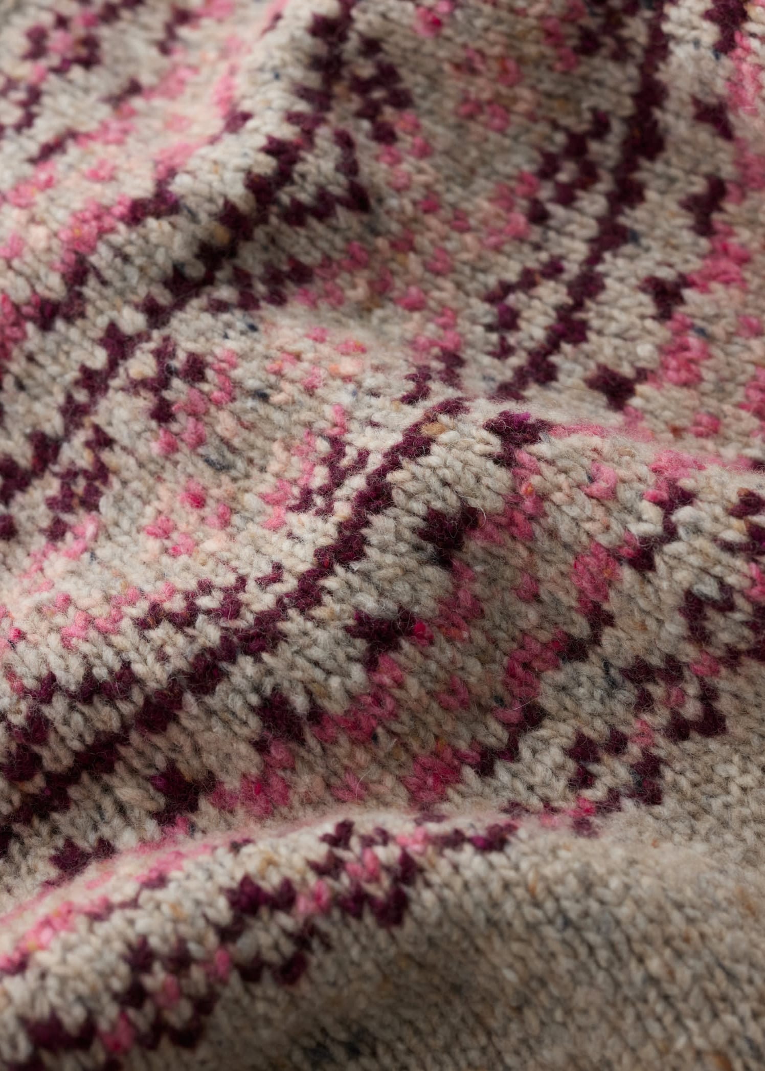 Port Kinnis Jumper Merino Shingle Bay Dark Rose Mix