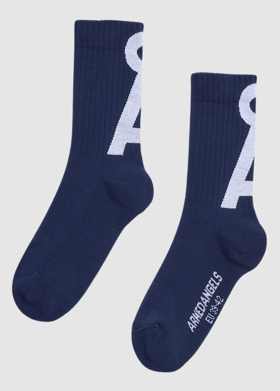 Saamus Short Socks W Tinted Navy-Broken White
