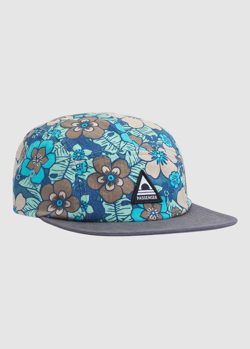 passenger_coast_organic_cotton_5_panel_cap_snapback_cap_AW_25_PAS_U_CP_QMC_4_J_Vintage_Floral_Aqua_1_29a05b46b2 Coast Organic Cotton 5 Panel Cap Snapback Cap