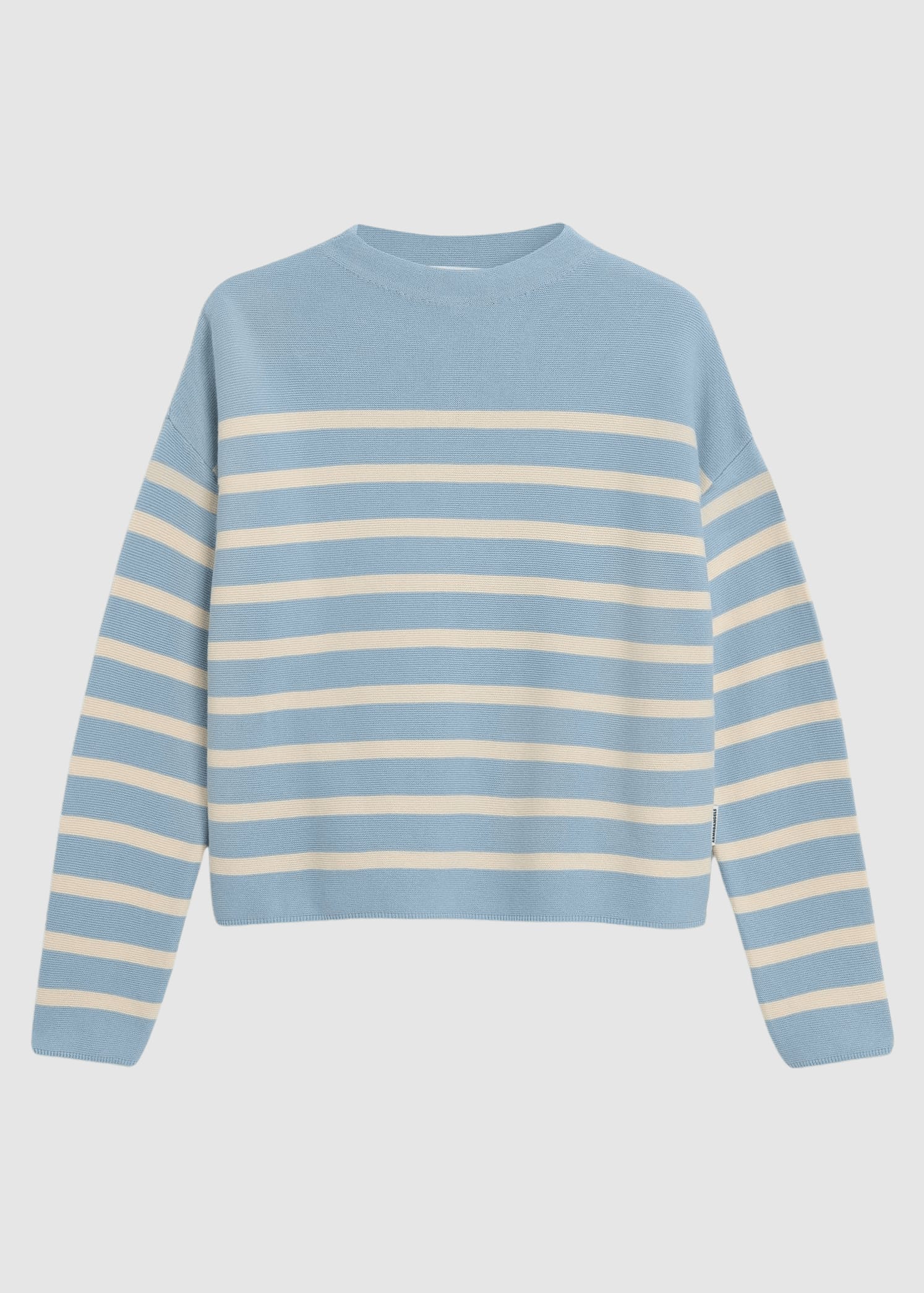 Merinaa Stripes Knit Sweater Blue Glow-Oatmilk