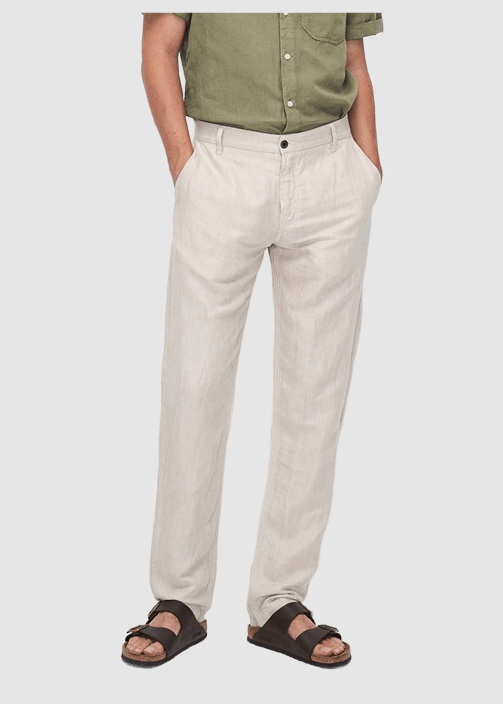 Darren Linen Pant Solid Oatmeal Darren Linen Pant Solid Oatmeal