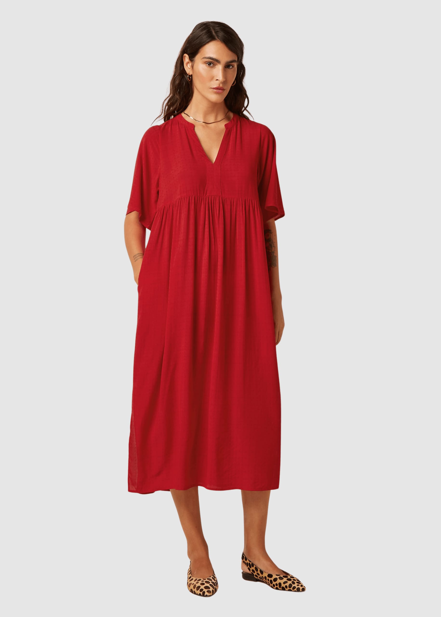 Ivana Dress Tortoise Chili Red