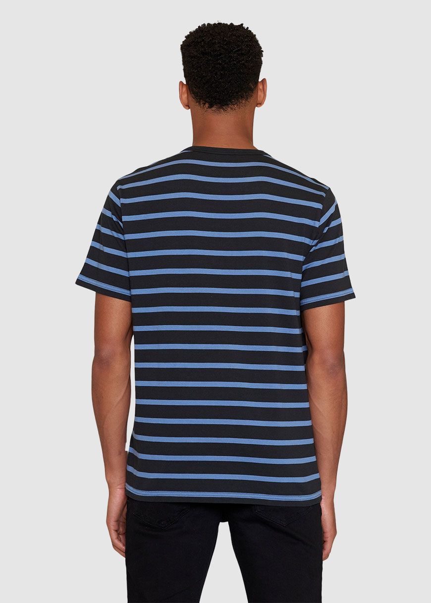 Regular Short Sleeve Cotton Striped O-Neck T-Shirt