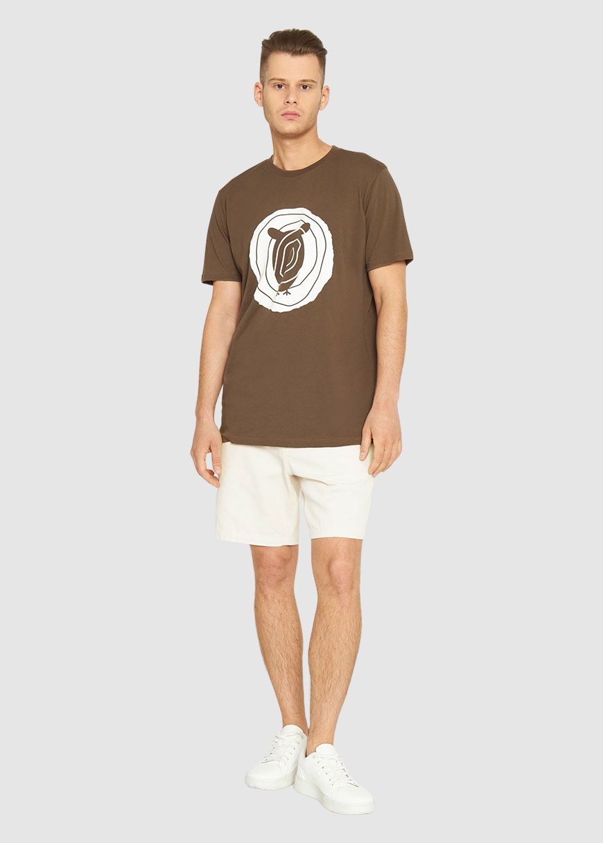 Tee In Single Jersey With Wood Print Tee In Single Jersey With Wood Print