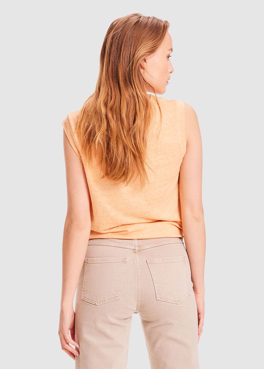 Violet Loose Fold Up Linen Tee Violet Loose Fold Up Linen Tee