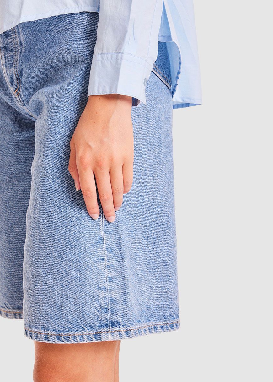 Reborn Ally High Waist Bermuda Denim Shorts Reborn Ally High Waist Bermuda Denim Shorts