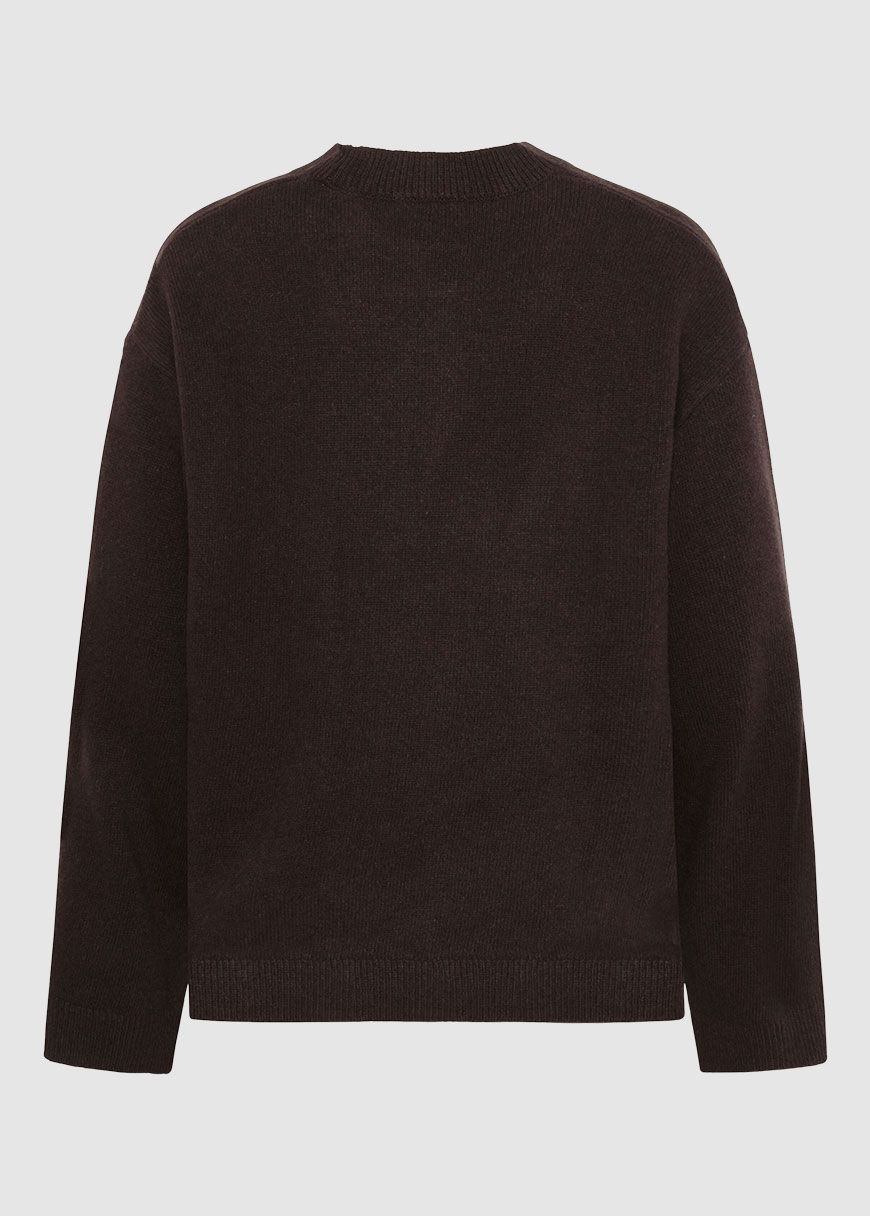 knowledge_cotton_apparel_lambswool_crew_neck_knit_AW_25_KCA_2080090_1487_Chocolate_Torte_2_740d30f50d Lambswool Crew Neck Knit