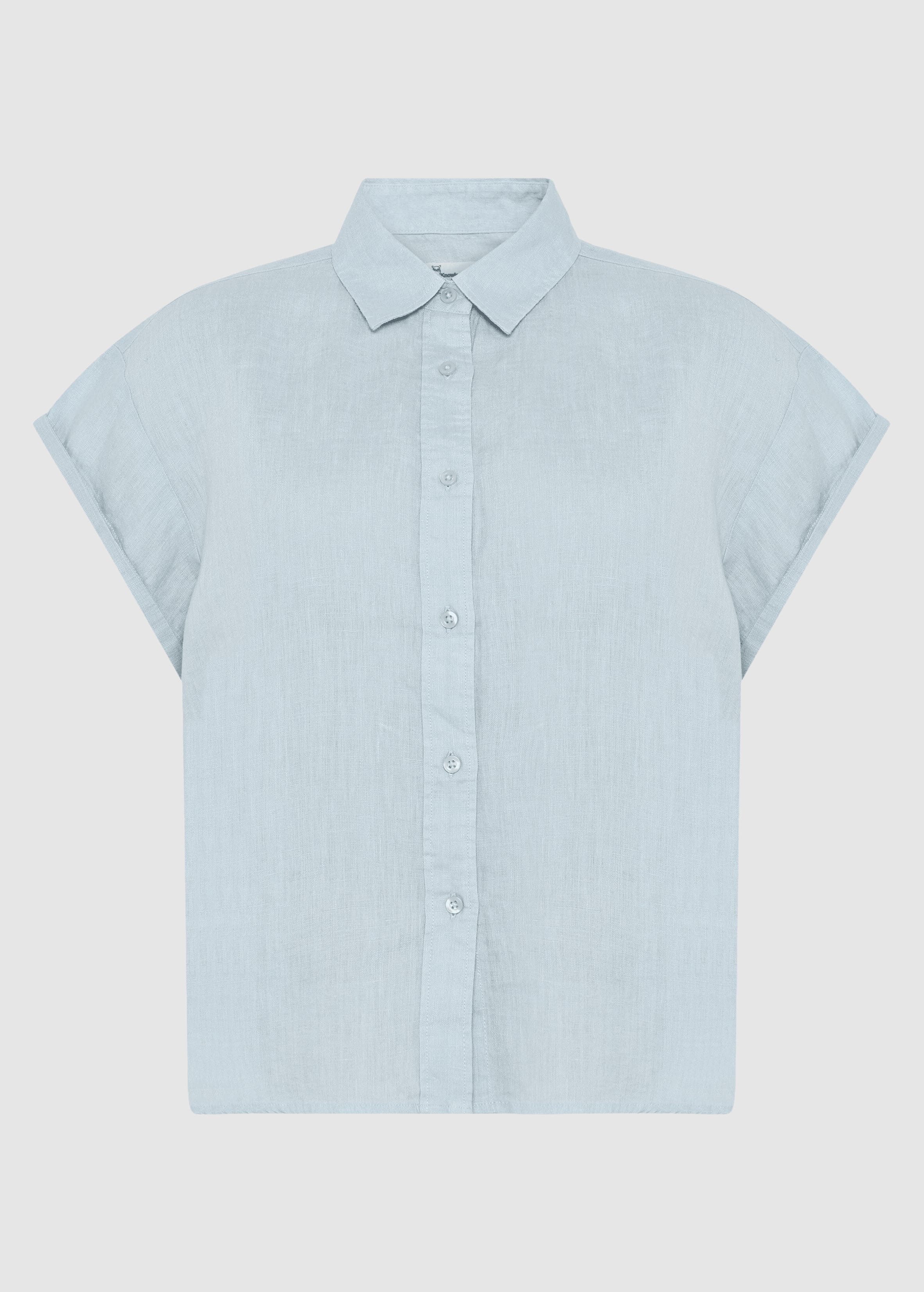 Aster Fold-Up Linen Short Sleeve Shirt Skyway