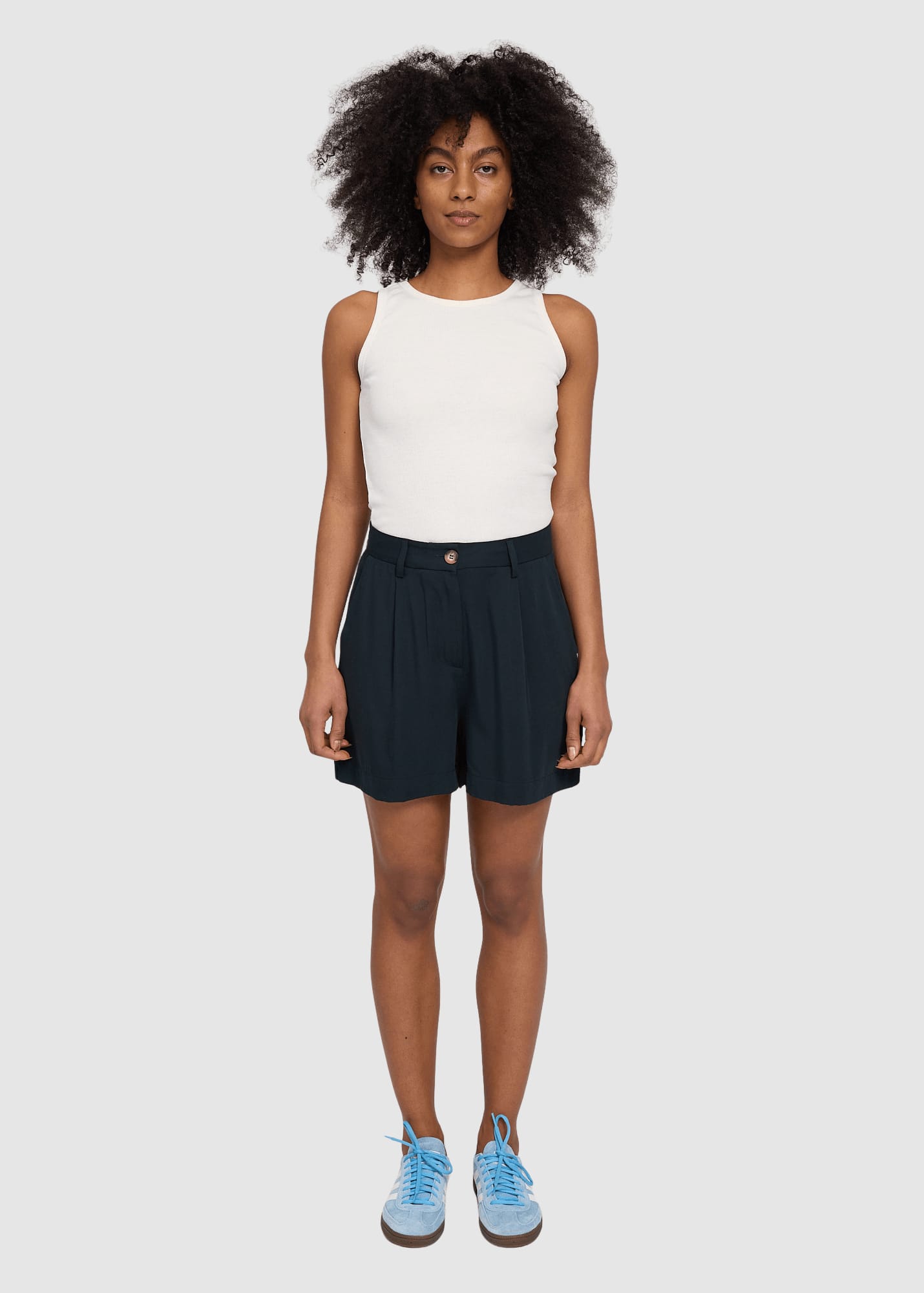 Pleated Viscose Shorts Black Pleated Viscose Shorts Black