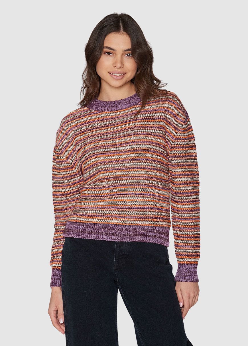 Multi Color Knitted Crew Neck