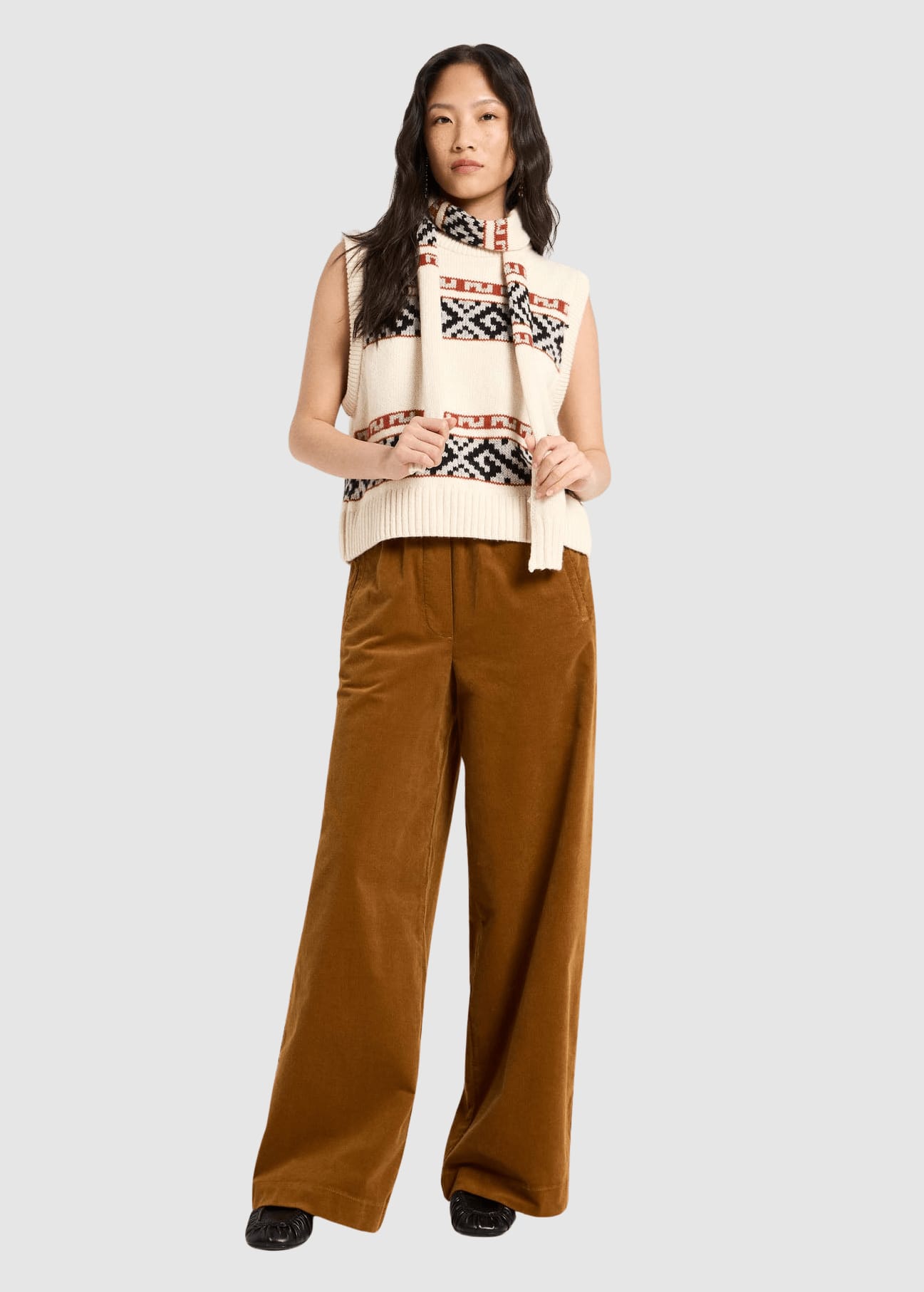 Jacquard Pullunder Off White/ Multicolour
