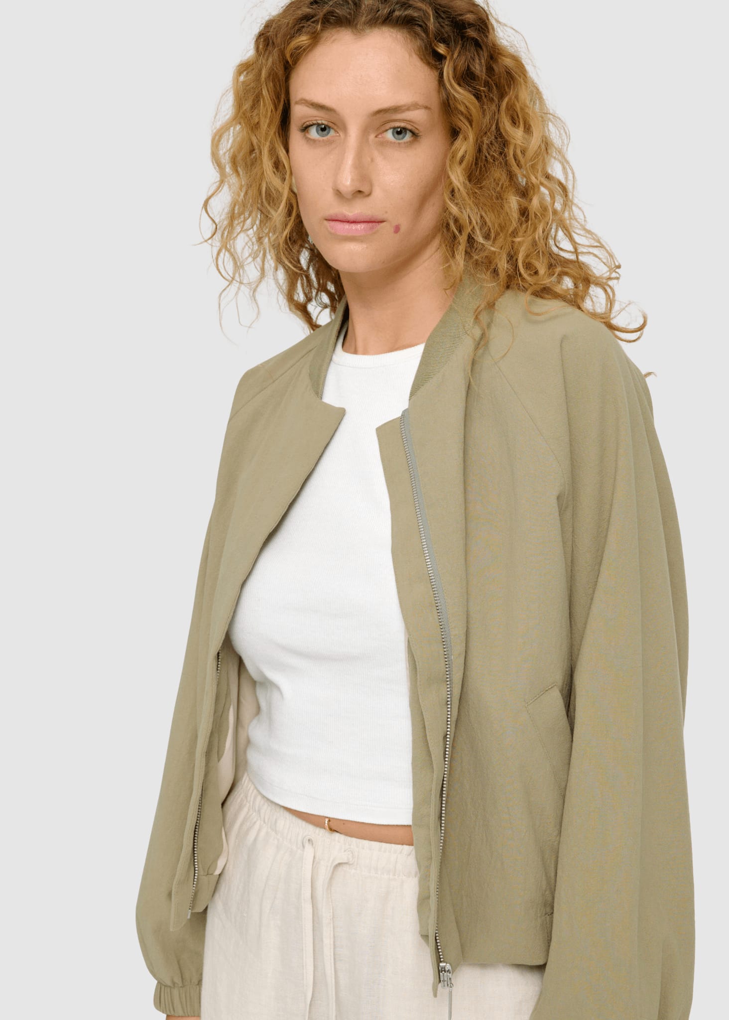 Short Cotton Bomber Sea Green Short Cotton Bomber Sea Green