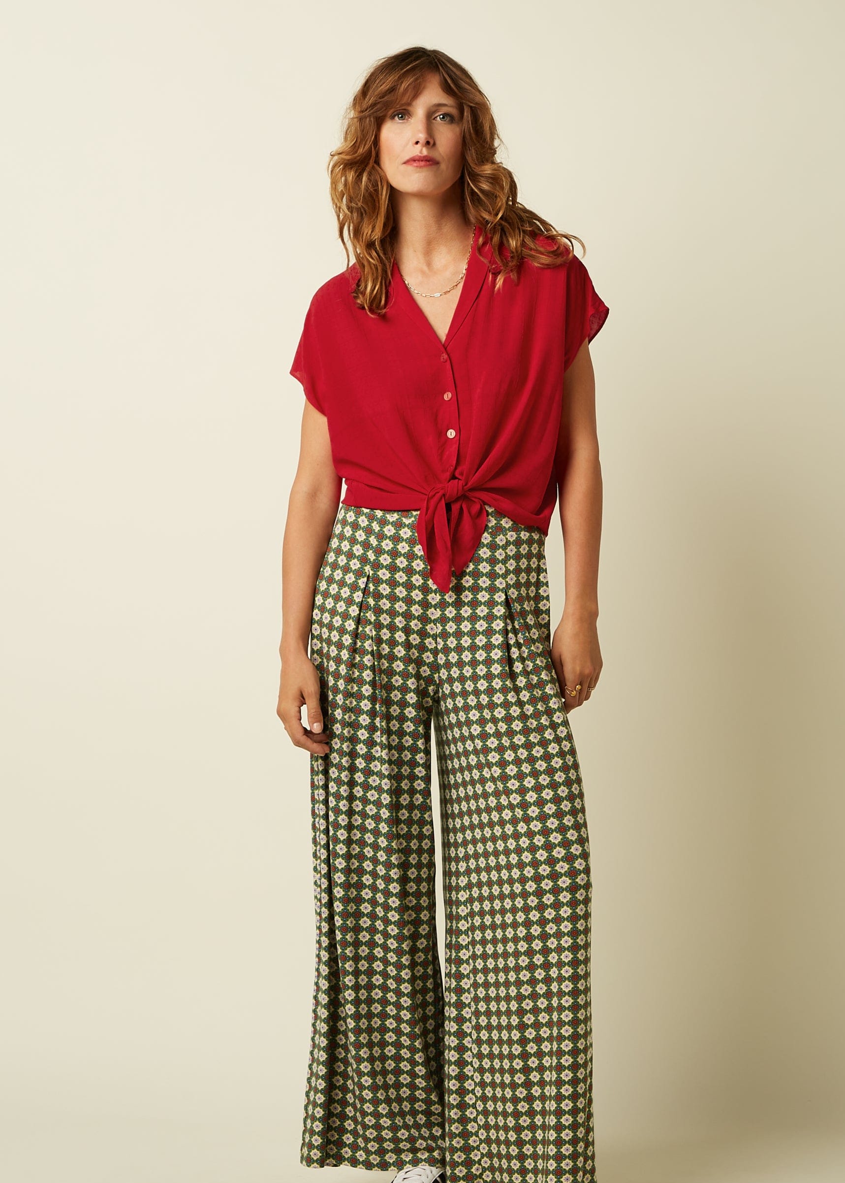 Keeva Blouse Tortoise Chili Red
