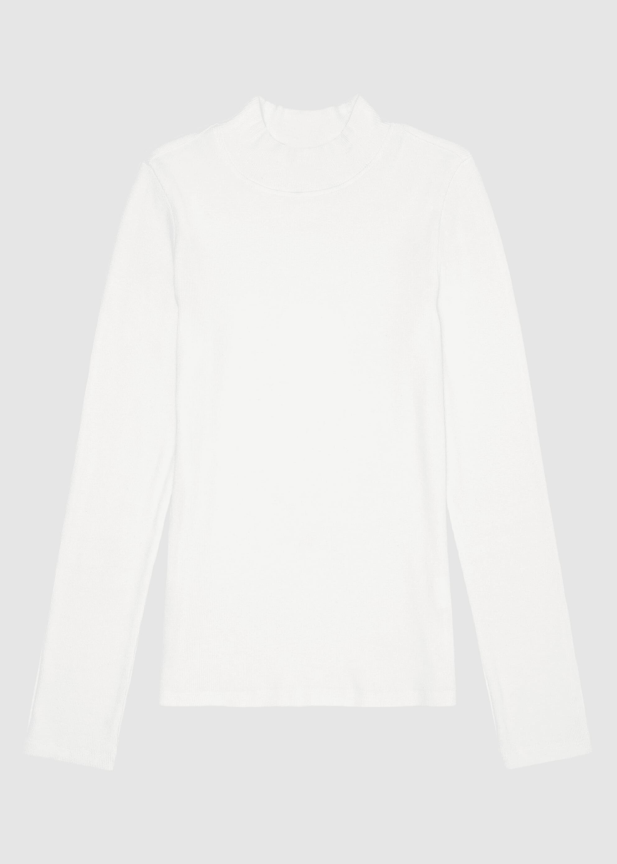 knowledge-cotton-apparel-rib-mock-neck-star-white-5.jpeg Rib Mock Neck Star White