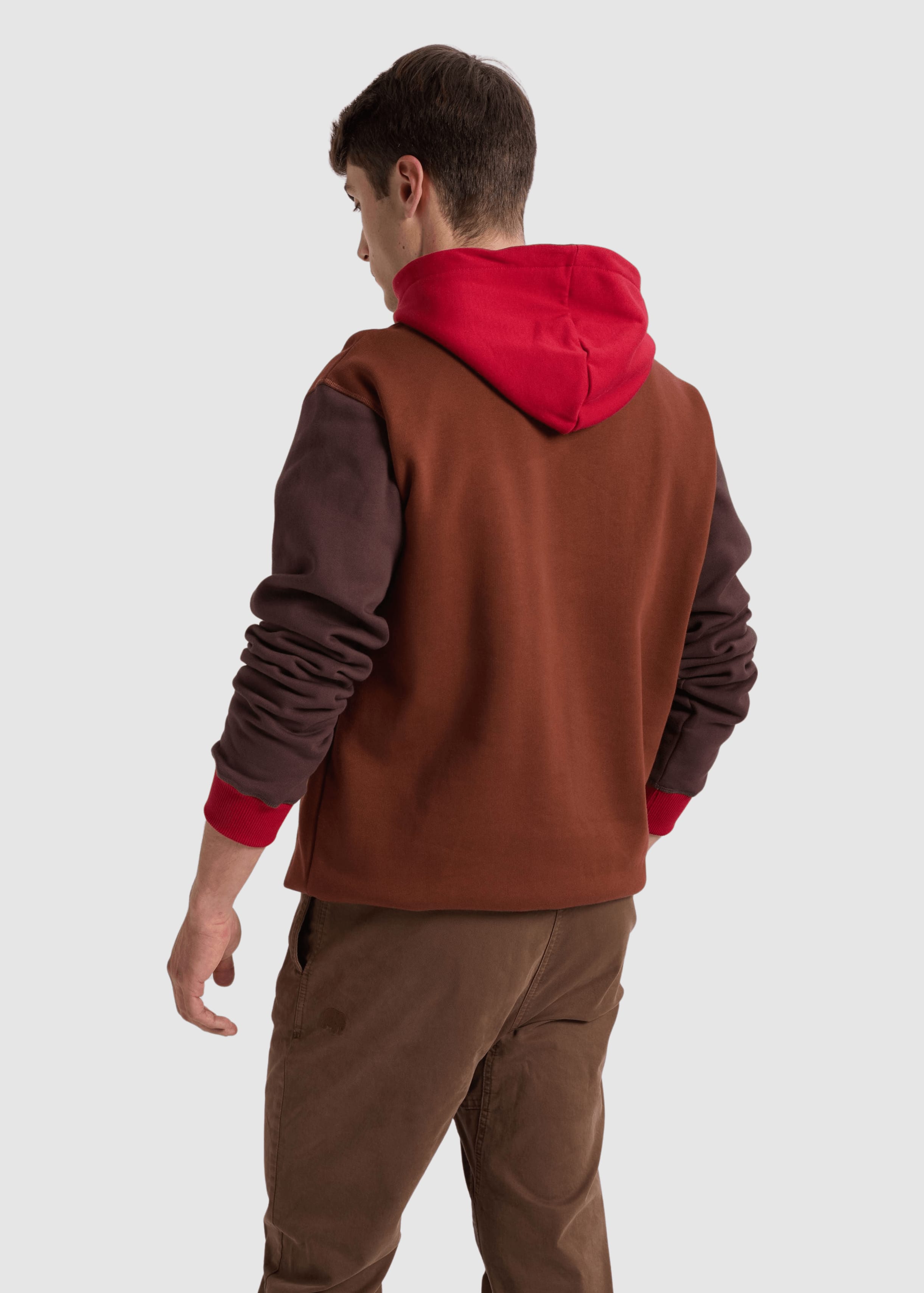 trendsplant-color-block-hoodie-cherry-mahogany-brown-2.jpeg Color Block Hoodie Cherry Mahogany Brown