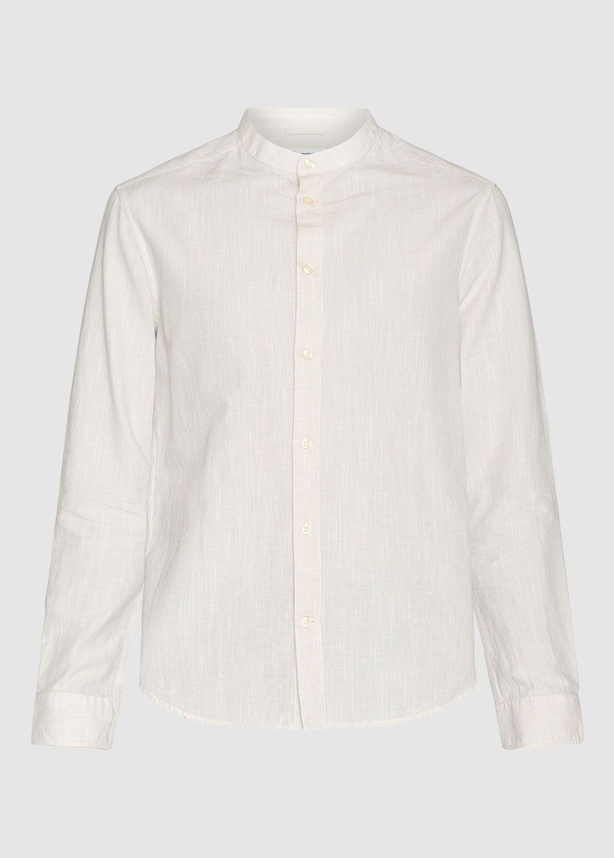 Regular Linen Stand Collar Shirt