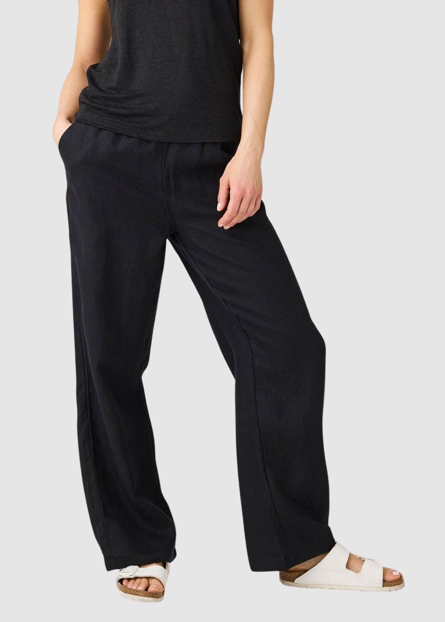 Posey Wide Mid-Rise Linen Pants