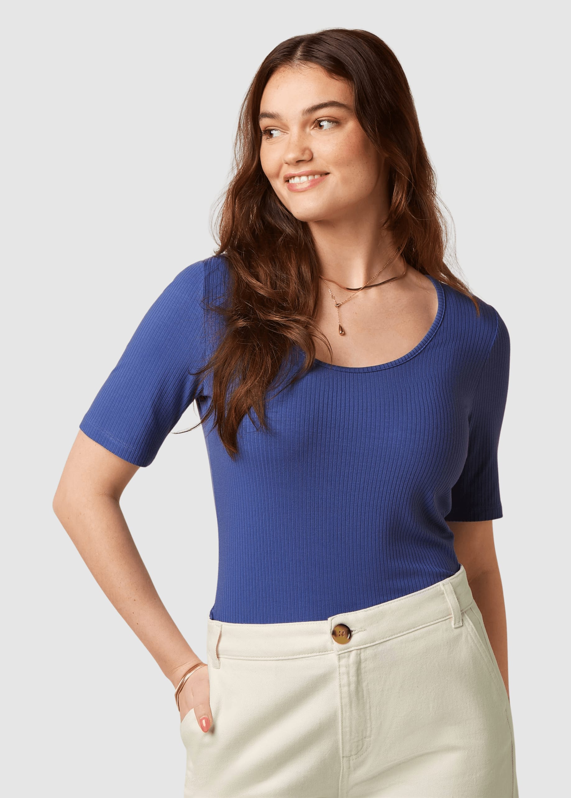 Carice Top Uni Rib Amparo Blue Carice Top Uni Rib Amparo Blue