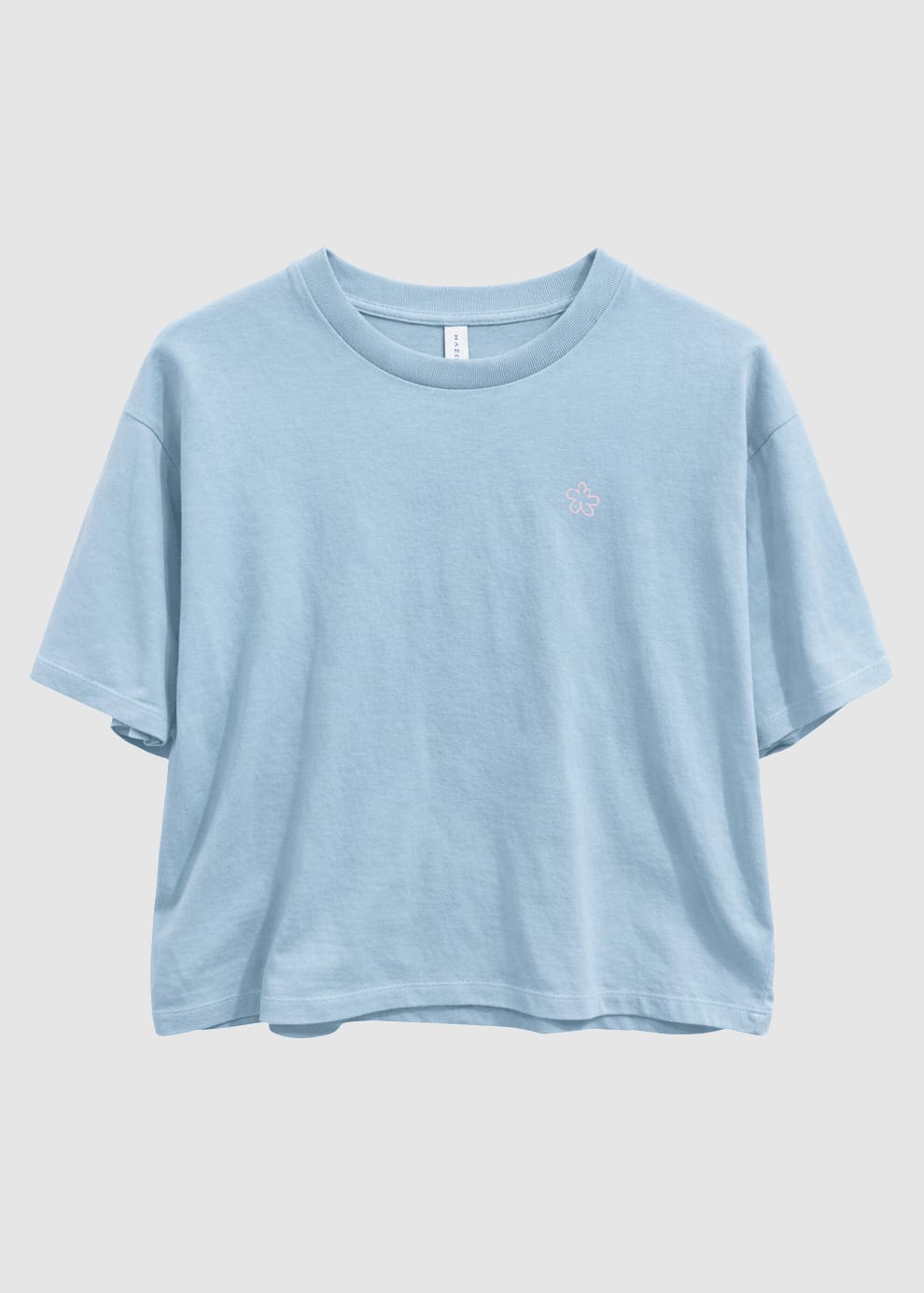 Back Print T-Shirt Foggy Blue Flowers Back Print T-Shirt Foggy Blue Flowers