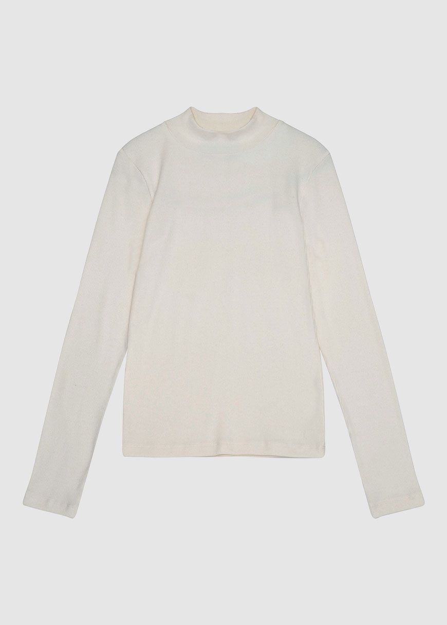 Rib High Neck Long Sleeved Rib High Neck Long Sleeved
