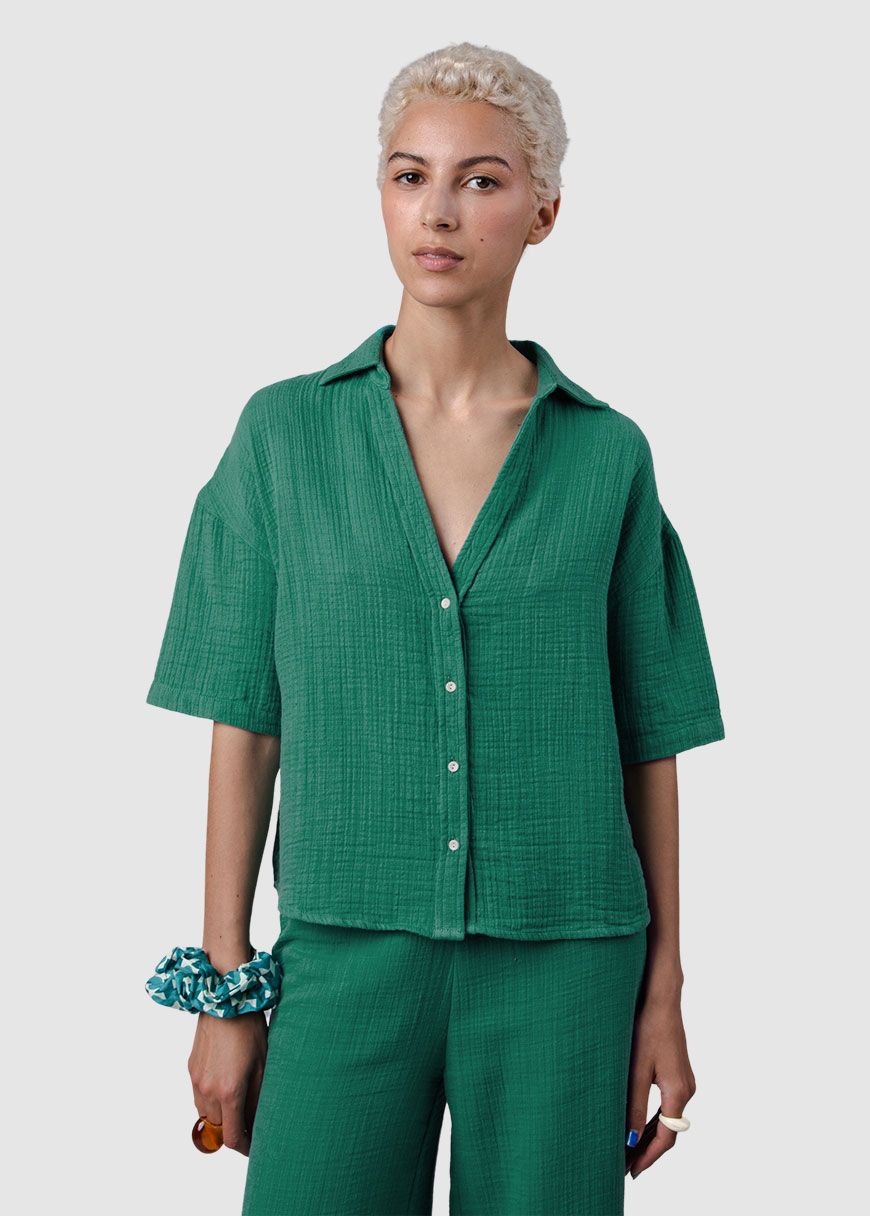 Bubble Oversized Cropped Blouse Bubble Oversized Cropped Blouse