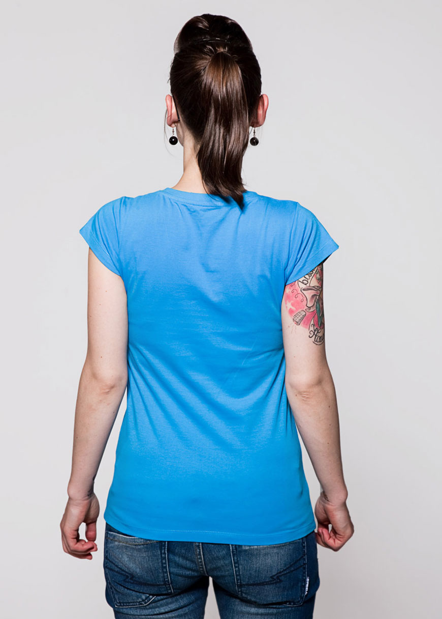 T-Shirt V-Ausschnitt Blau