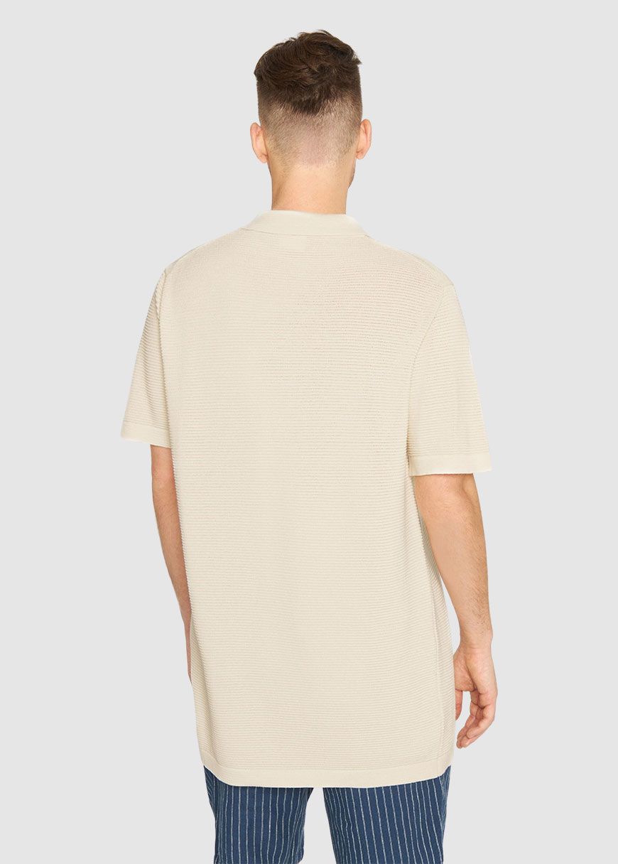 Polo With Zipper In Reverse Knit