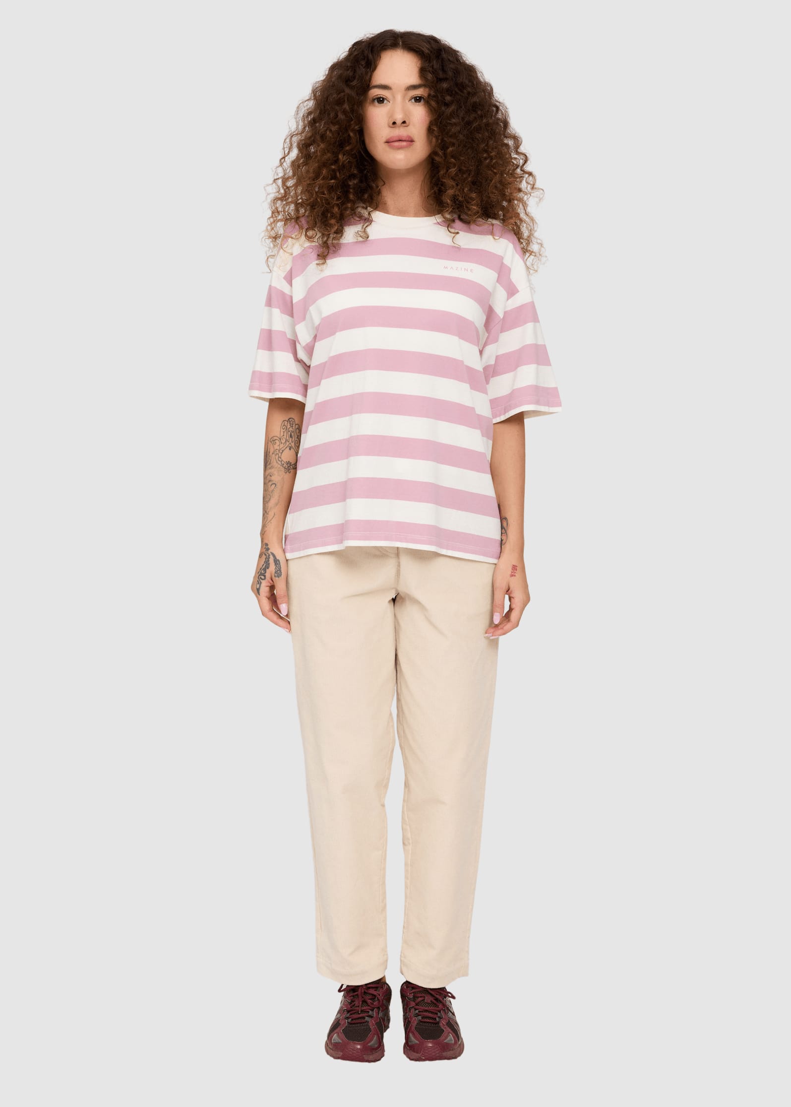 Bold Striped T-Shirt Orchid Offwhite Bold Striped T-Shirt Orchid Offwhite