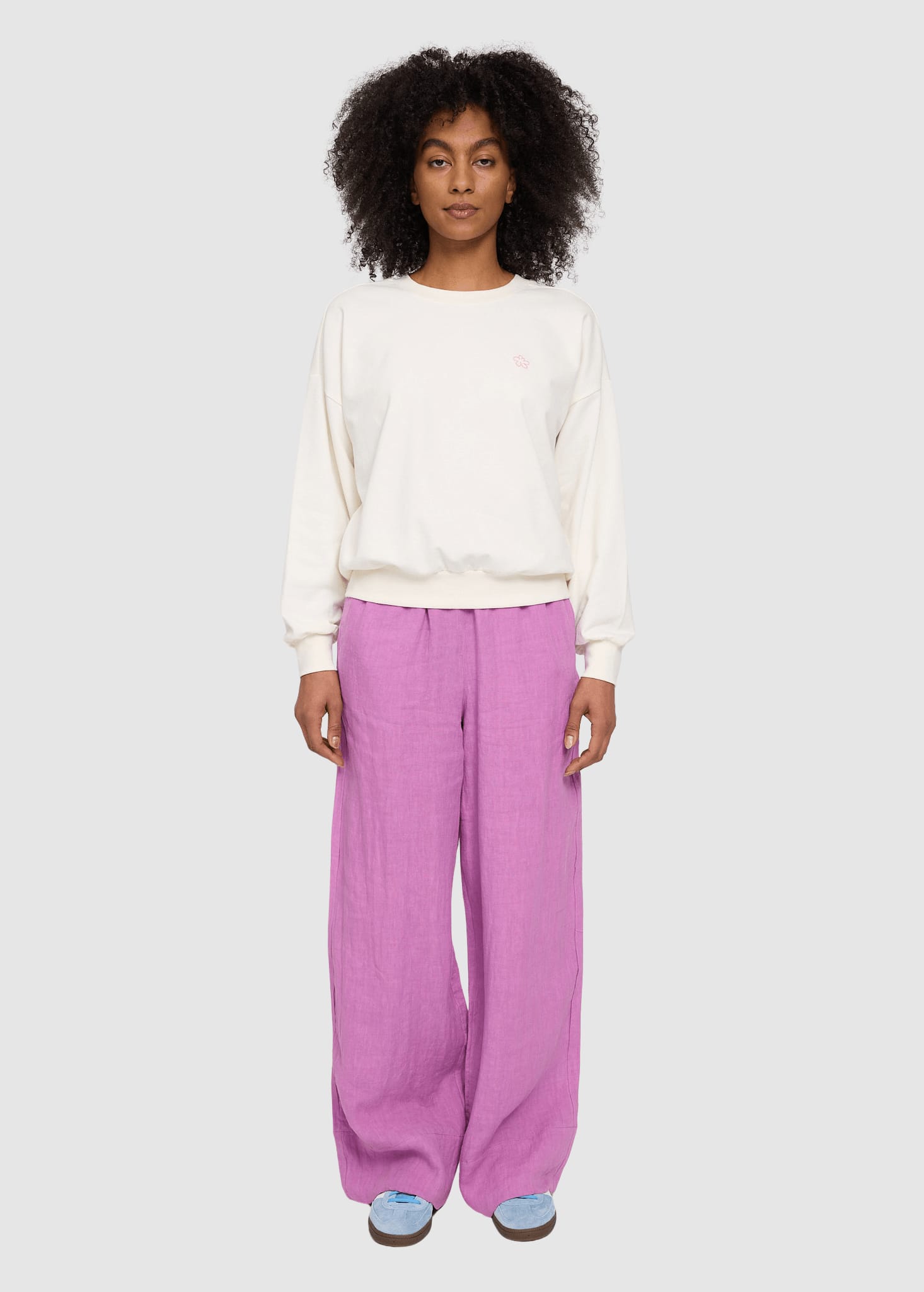 Back Print Sweatshirt Offwhite/flowers