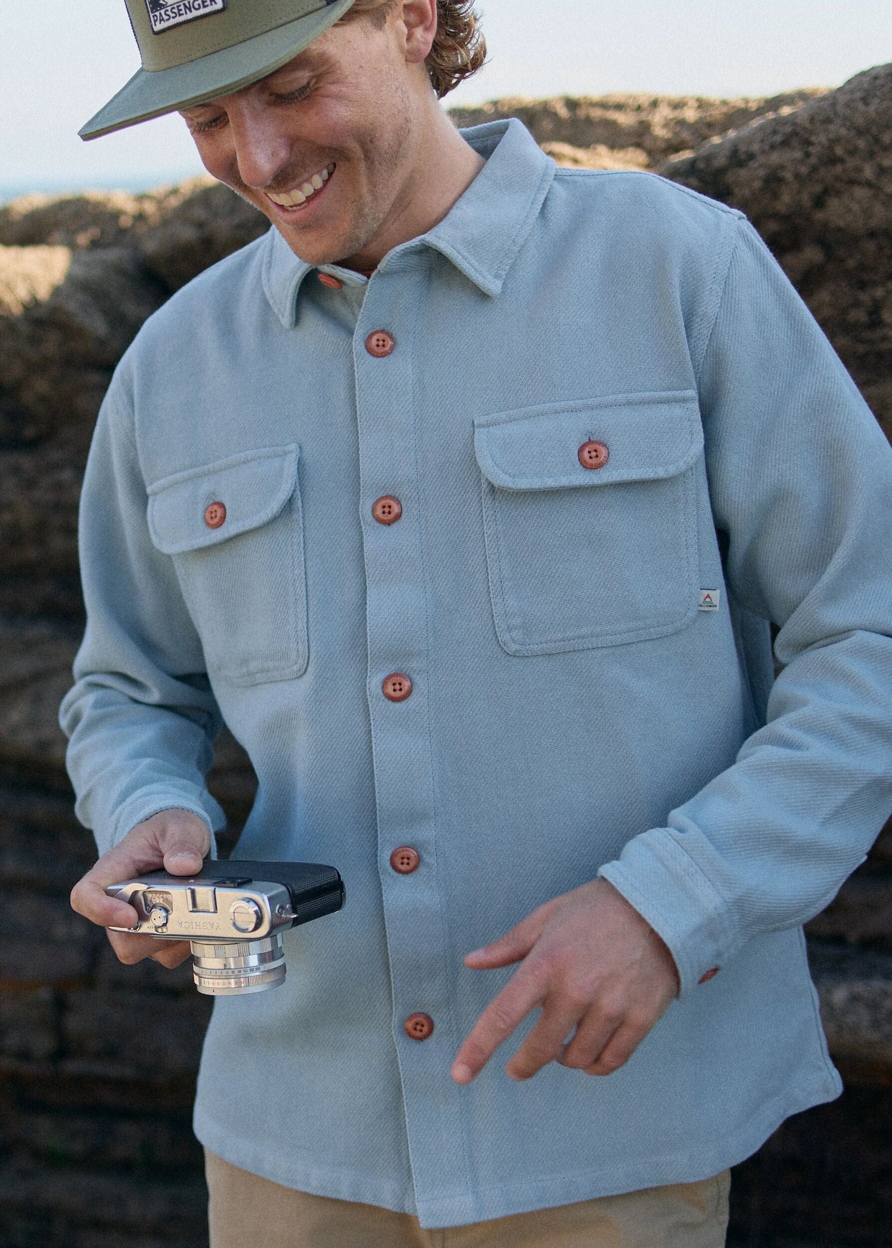 Island Twill Shirt Faded Denim