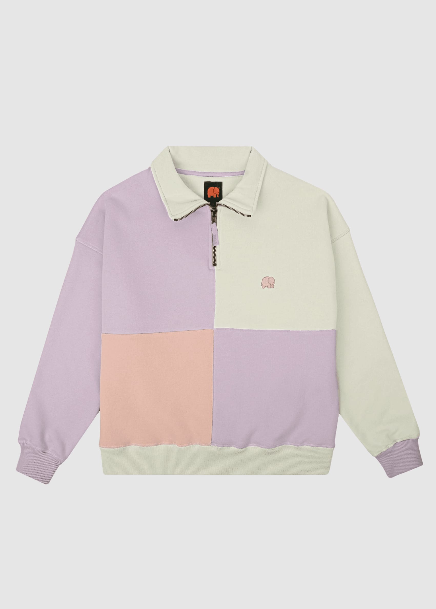 Women's Oversized Color Block Half Zip Sweater Lavender Purple Women's Oversized Color Block Half Zip Sweater Lavender Purple