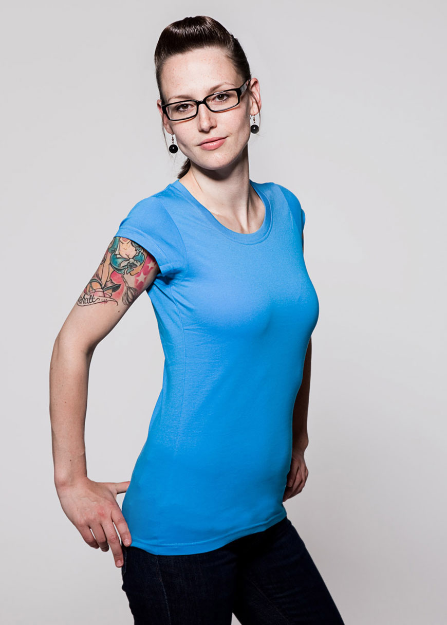 T-Shirt Rundausschnitt, kurze Ärmel Blau T-Shirt Rundausschnitt, kurze Ärmel Blau