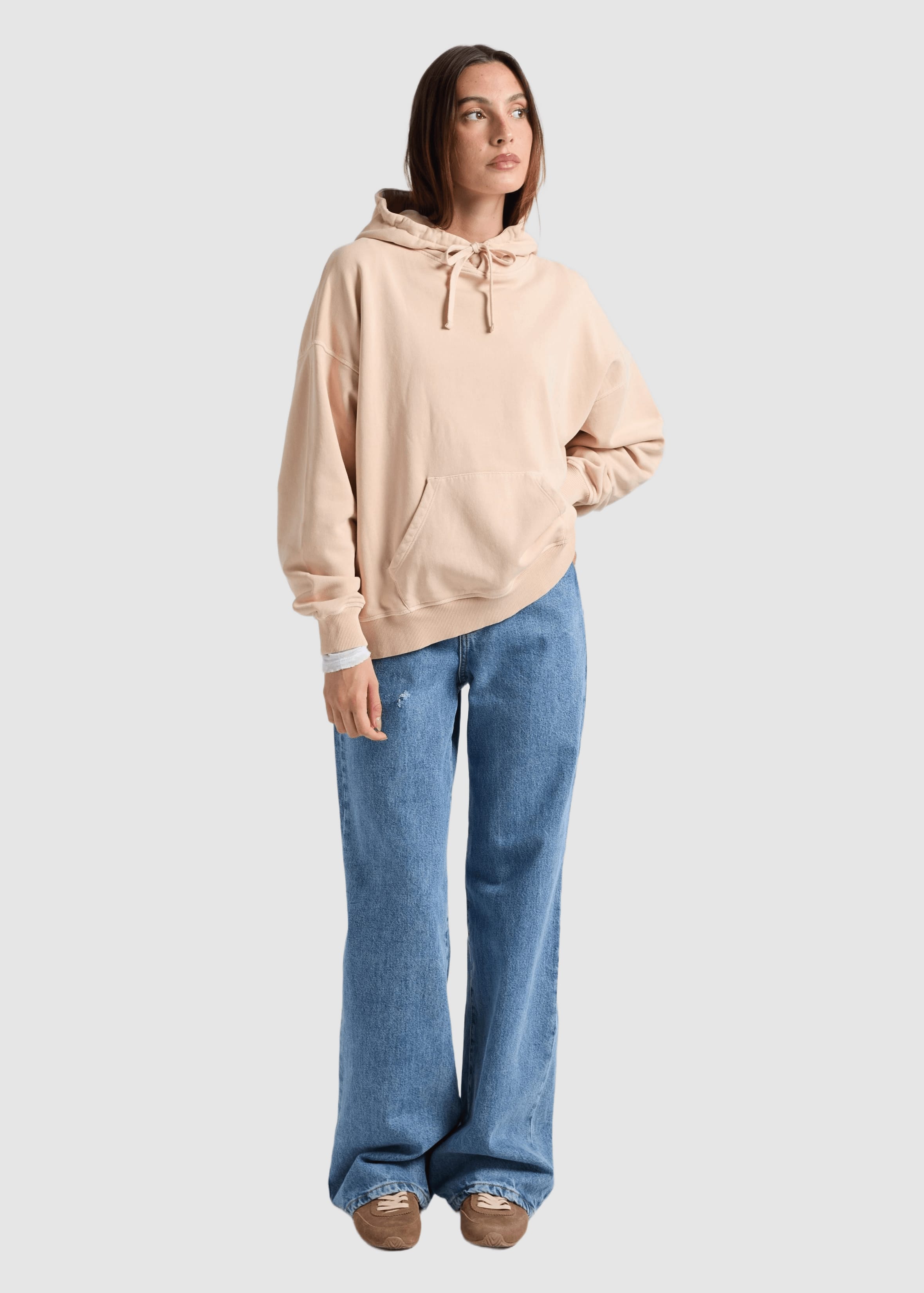 Women's Sunwashed Essential Hoodie Smoke Gray Grey