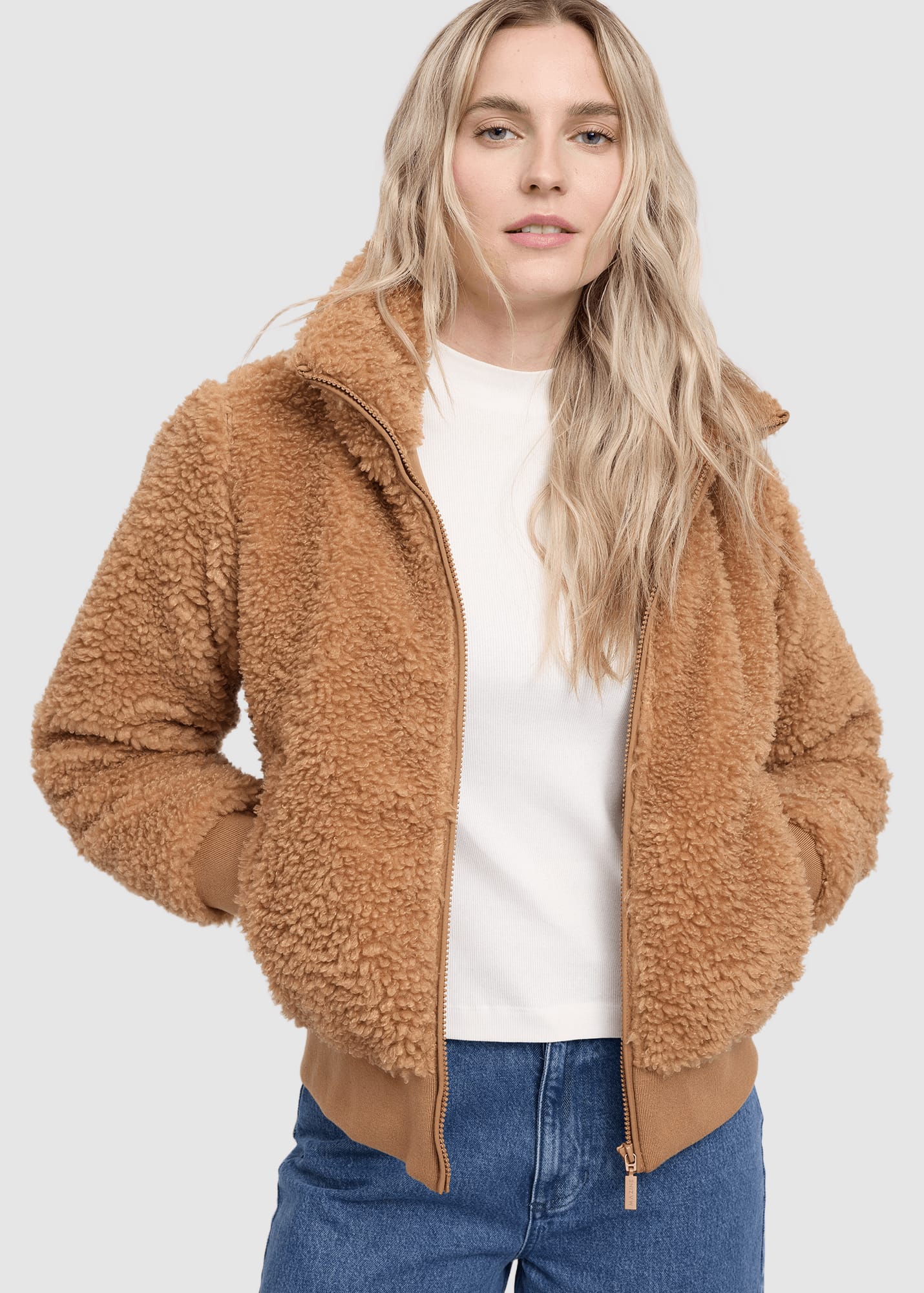 Faux-Fur Blouson Fawn