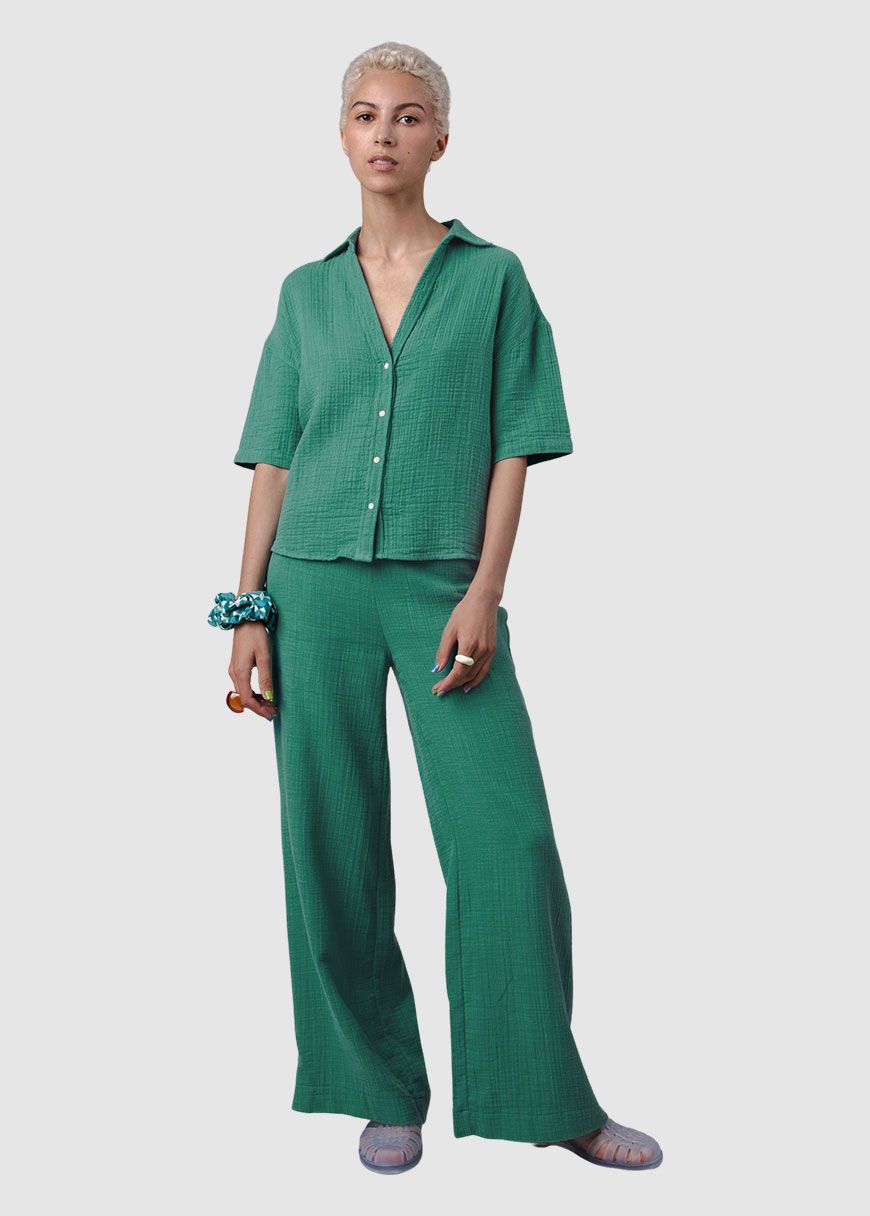 Bubble Oversized Cropped Blouse Bubble Oversized Cropped Blouse