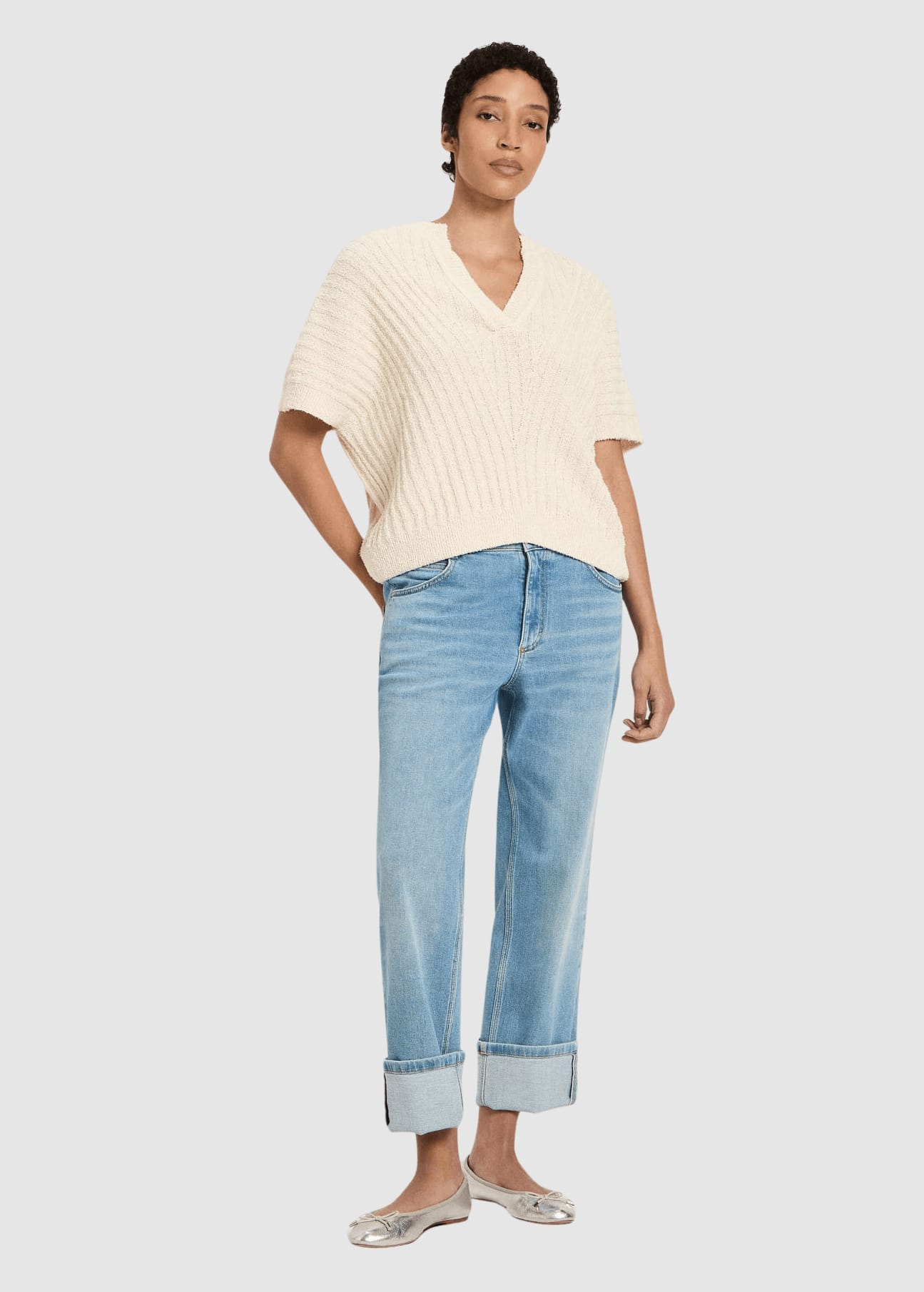 Bouclé Pullunder Creme