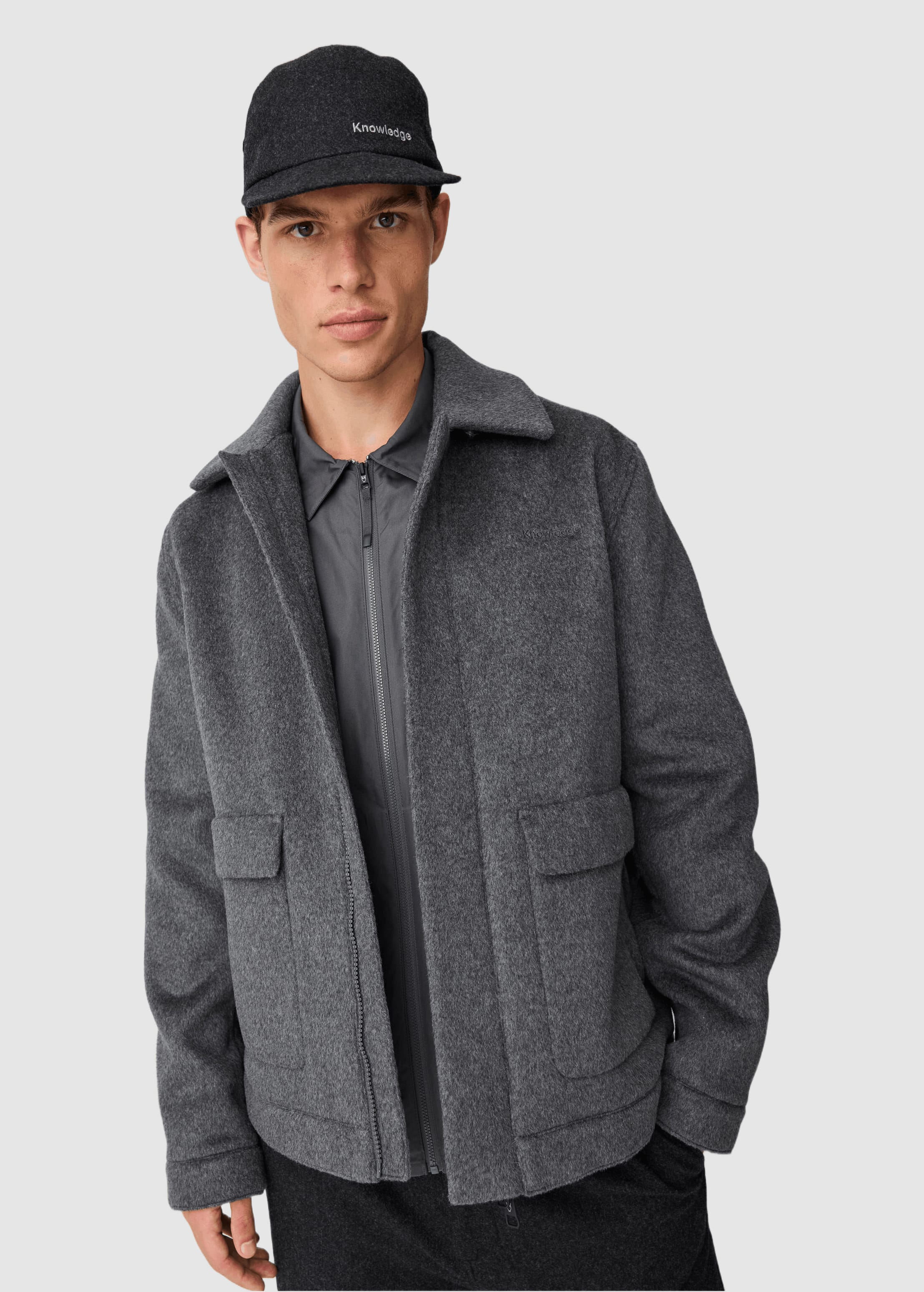 knowledge-cotton-apparel-wool-jacket-dark-grey-melange-12.jpeg Wool Jacket Dark Grey Melange