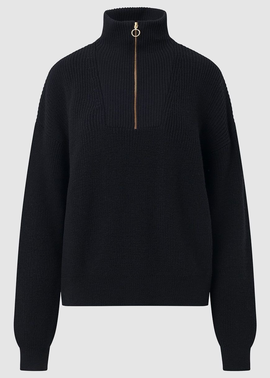 Merino Half Zip High Neck