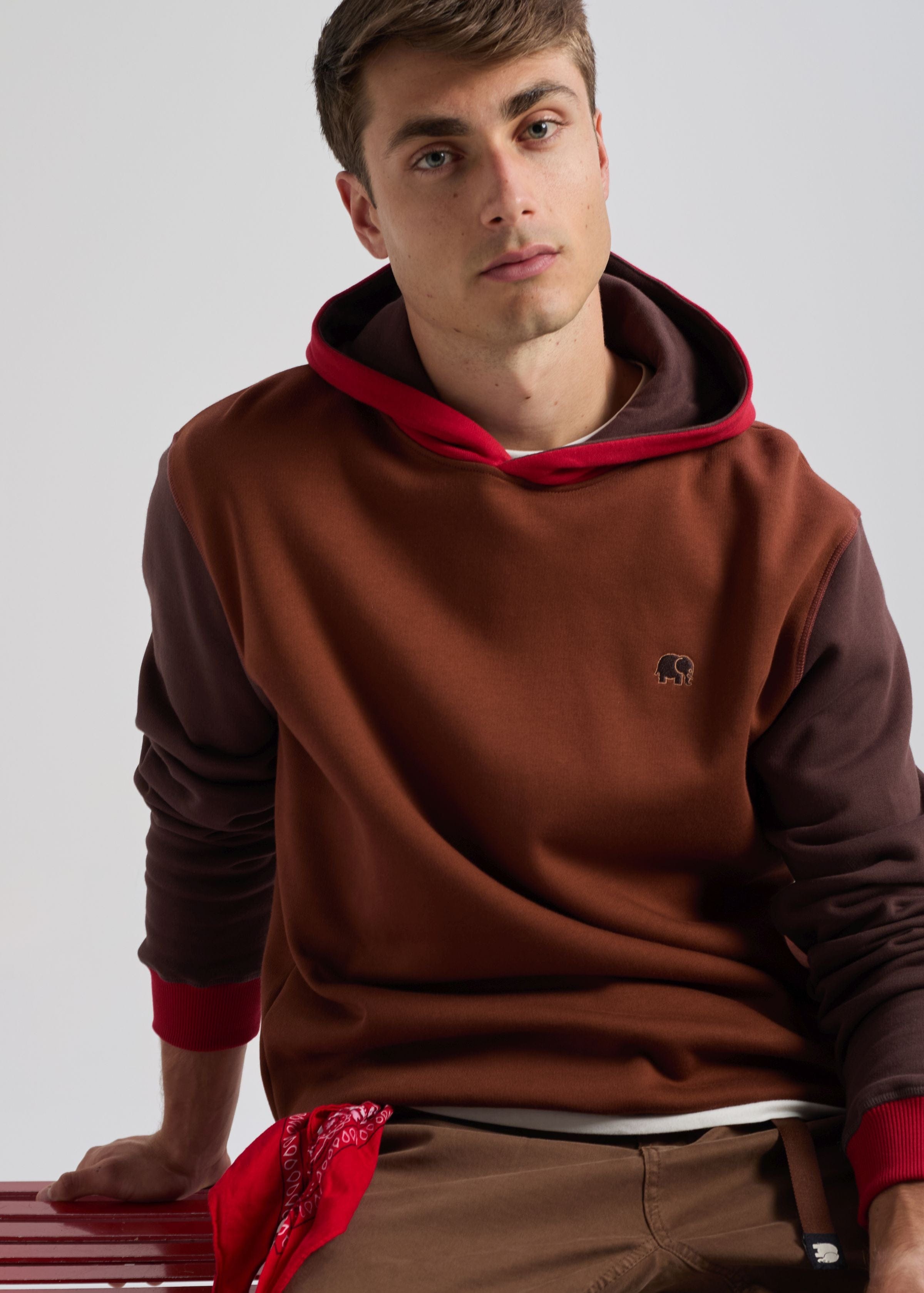 trendsplant-color-block-hoodie-cherry-mahogany-brown-3.jpeg Color Block Hoodie Cherry Mahogany Brown