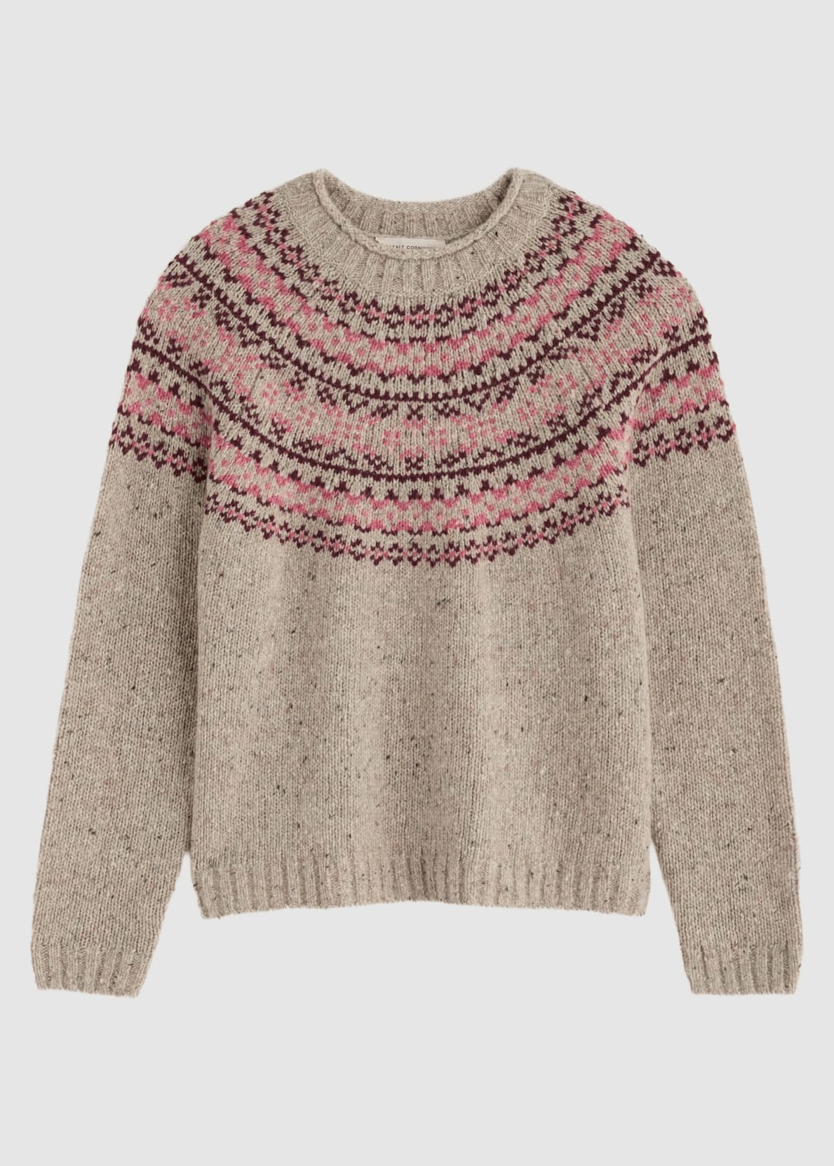 Port Kinnis Jumper Merino Shingle Bay Dark Rose Mix