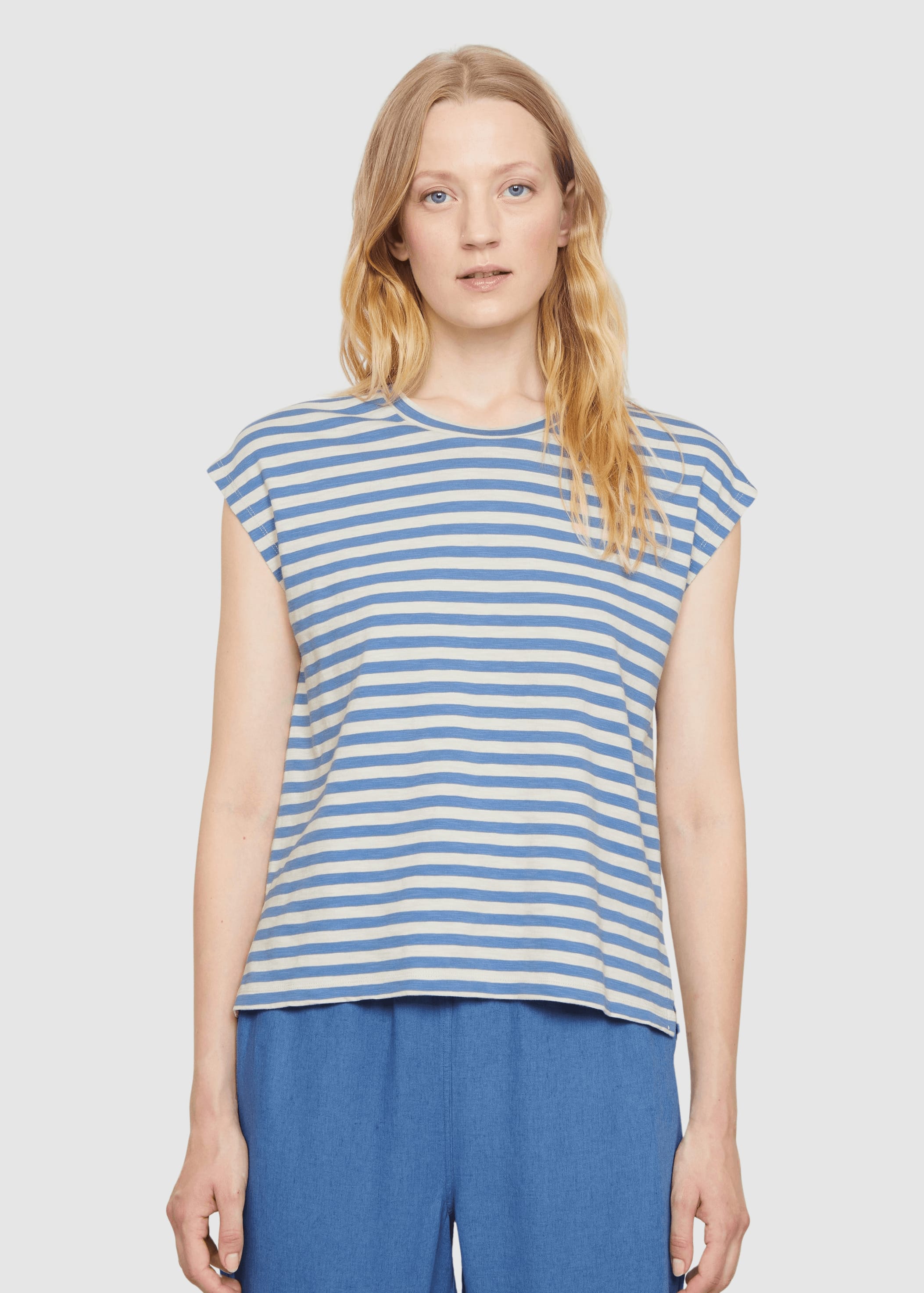 T-Shirt Zinnia Stripes Electric Blue