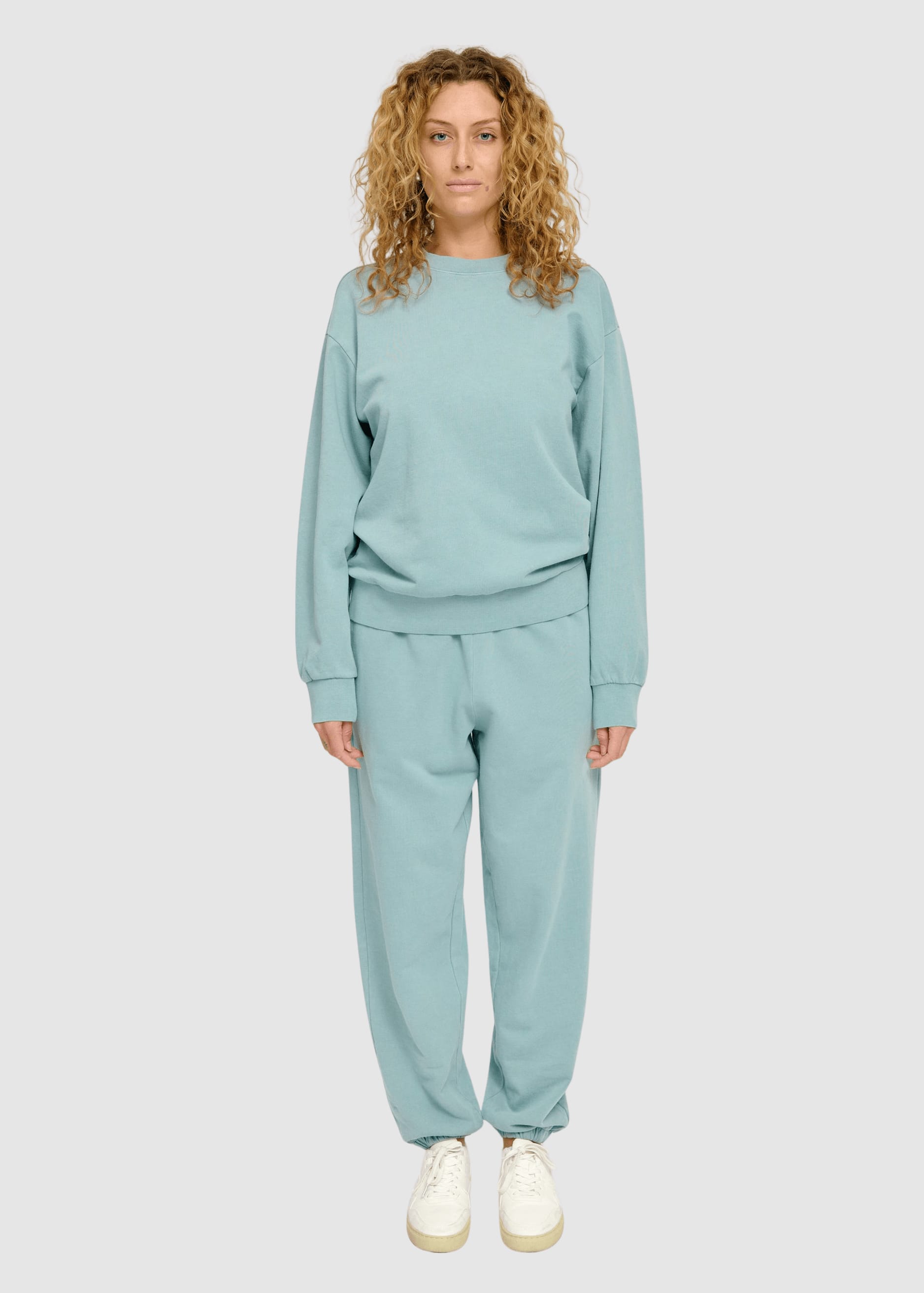 Genderless Natural Dye Sweatshirt Natural Dye Turquoise