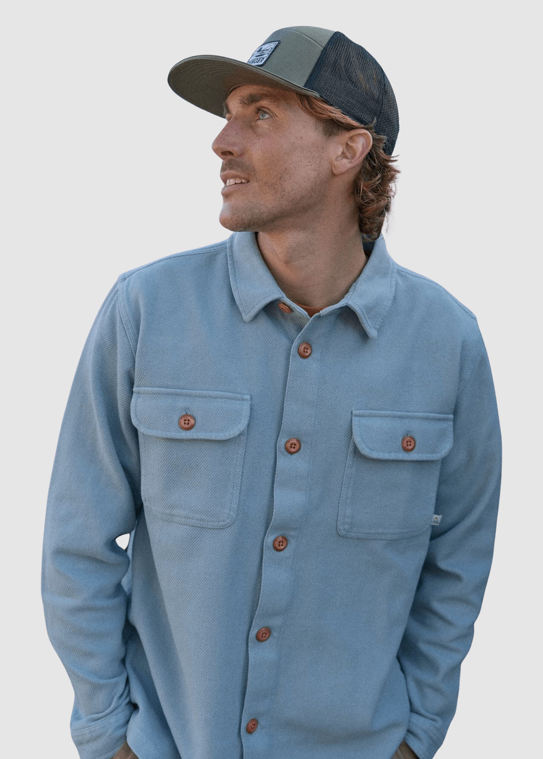 Island Twill Shirt Faded Denim