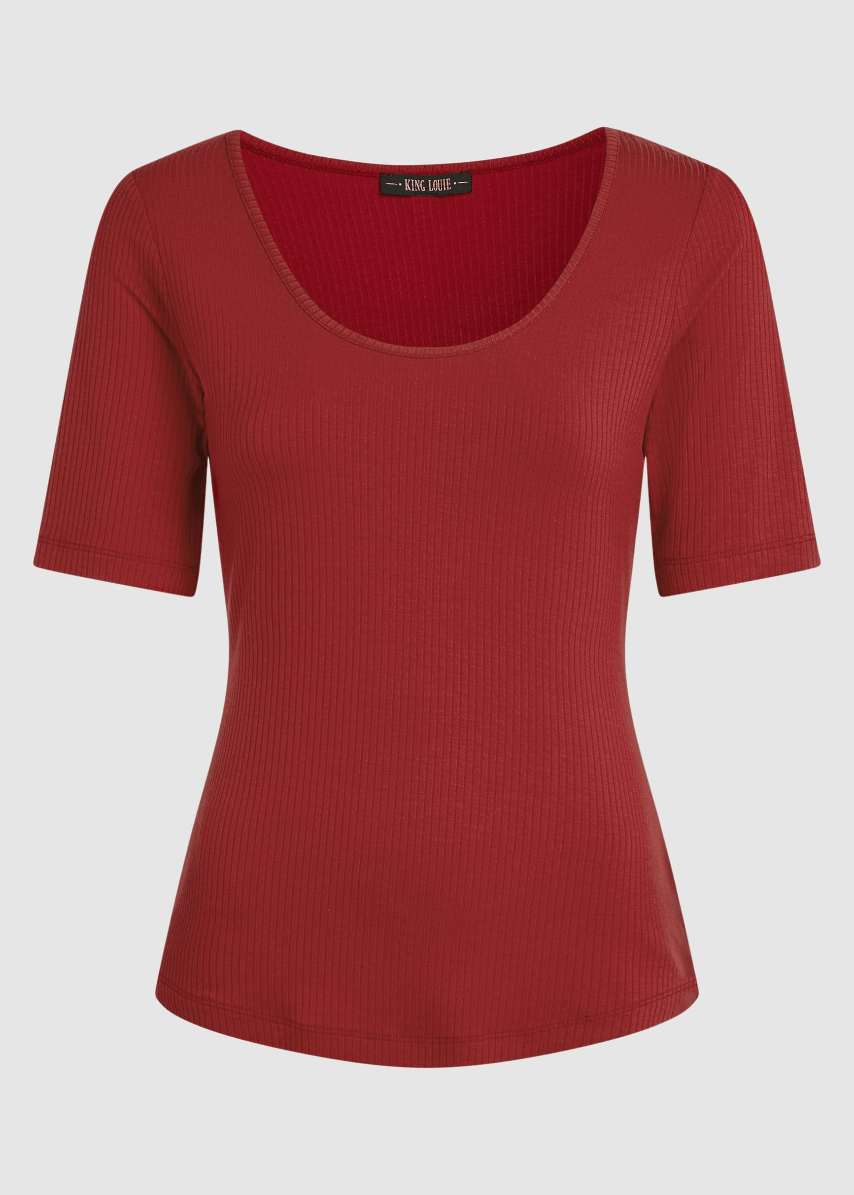 Carice Top Uni Rib Chili Red