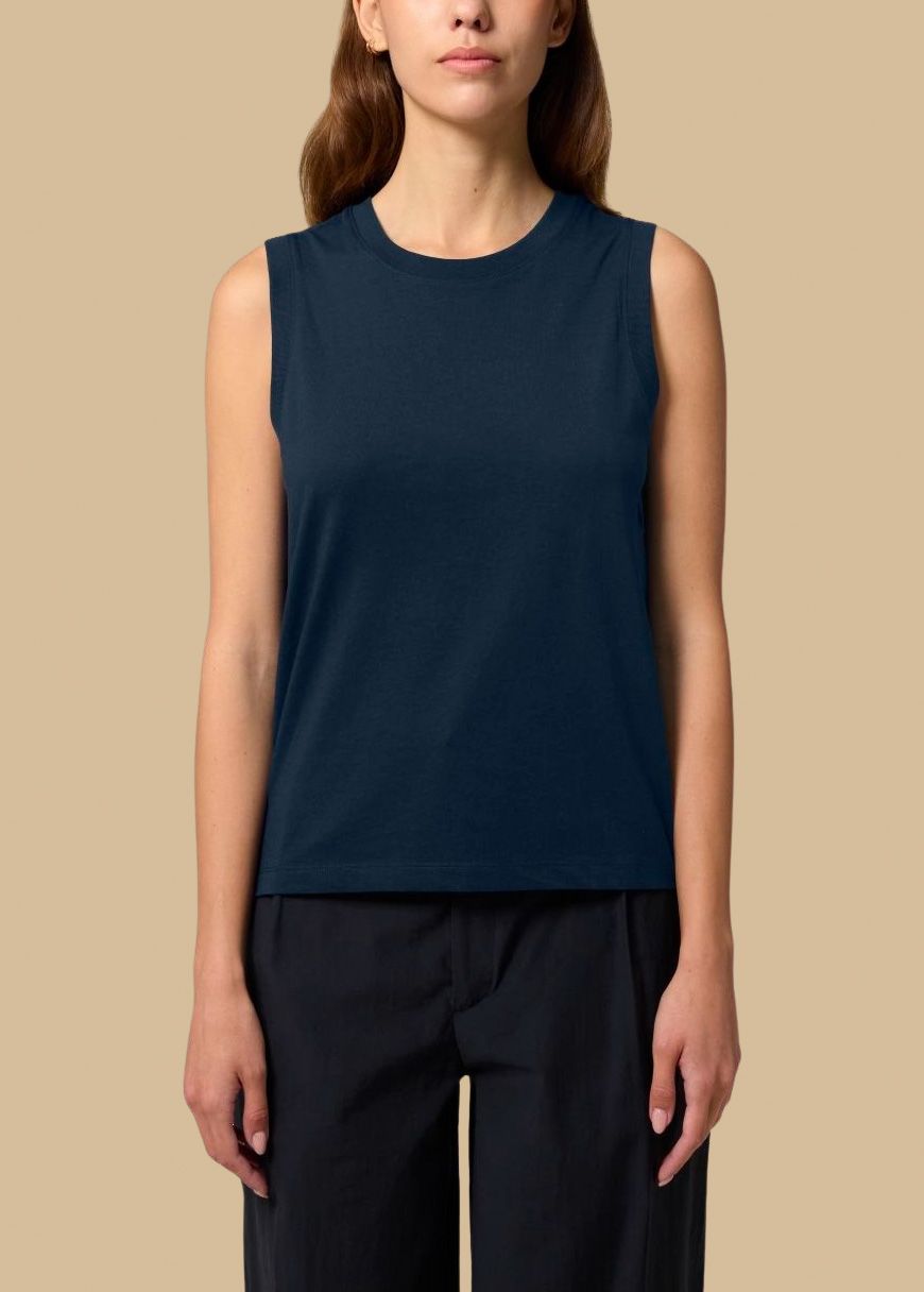 Cropped Tanktop Woman French Navy