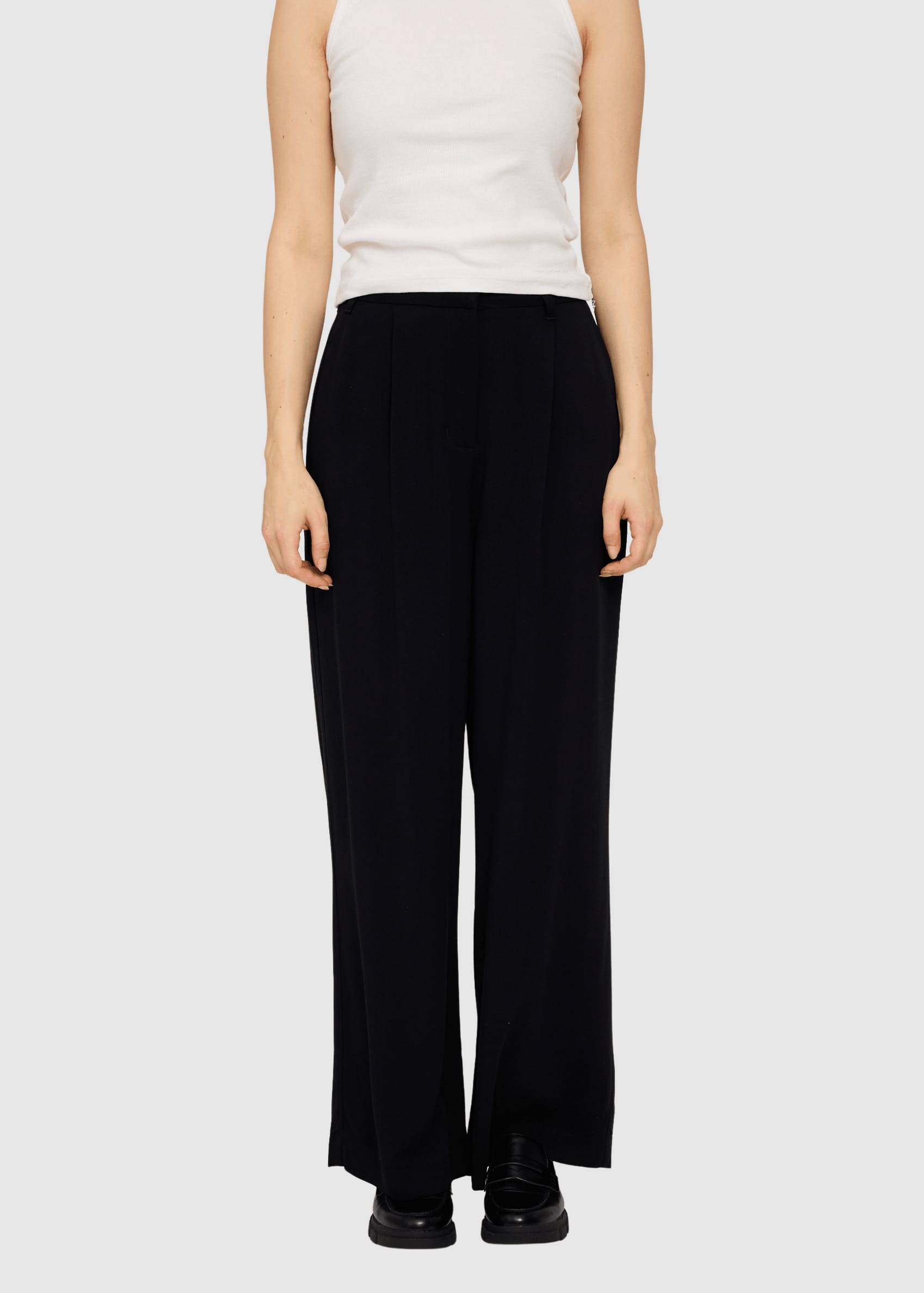 Pleated Viscose Pants Black Pleated Viscose Pants Black