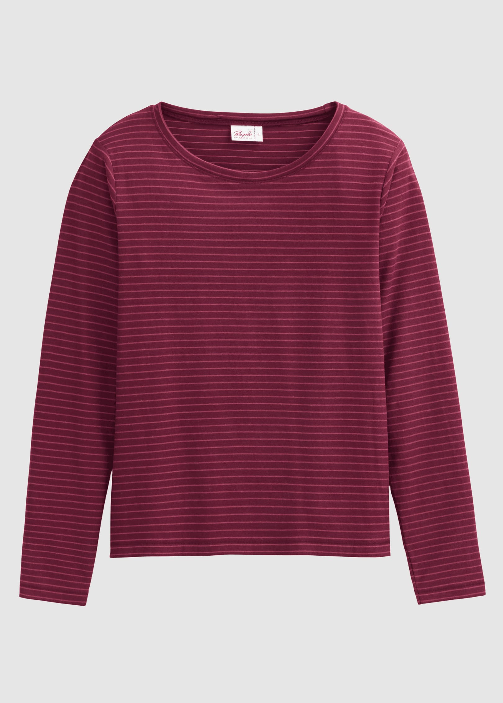 people-wear-organic-langarm-shirt-bordeaux-geringelt-1.jpeg Langarm-Shirt Bordeaux Geringelt